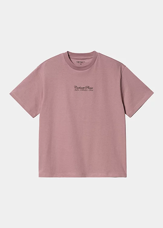 Carhartt WIP Women’s Short Sleeve Carhartt Please T-Shirt in Pink