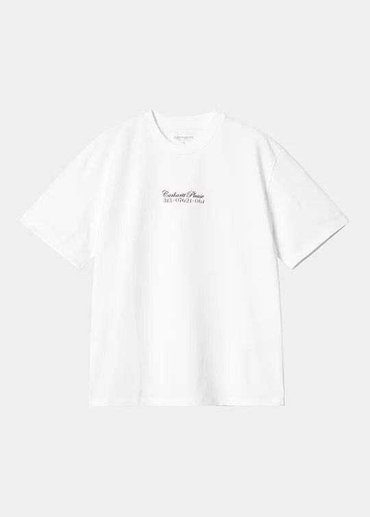 Carhartt WIP Women’s Short Sleeve Carhartt Please T-Shirt en Blanco