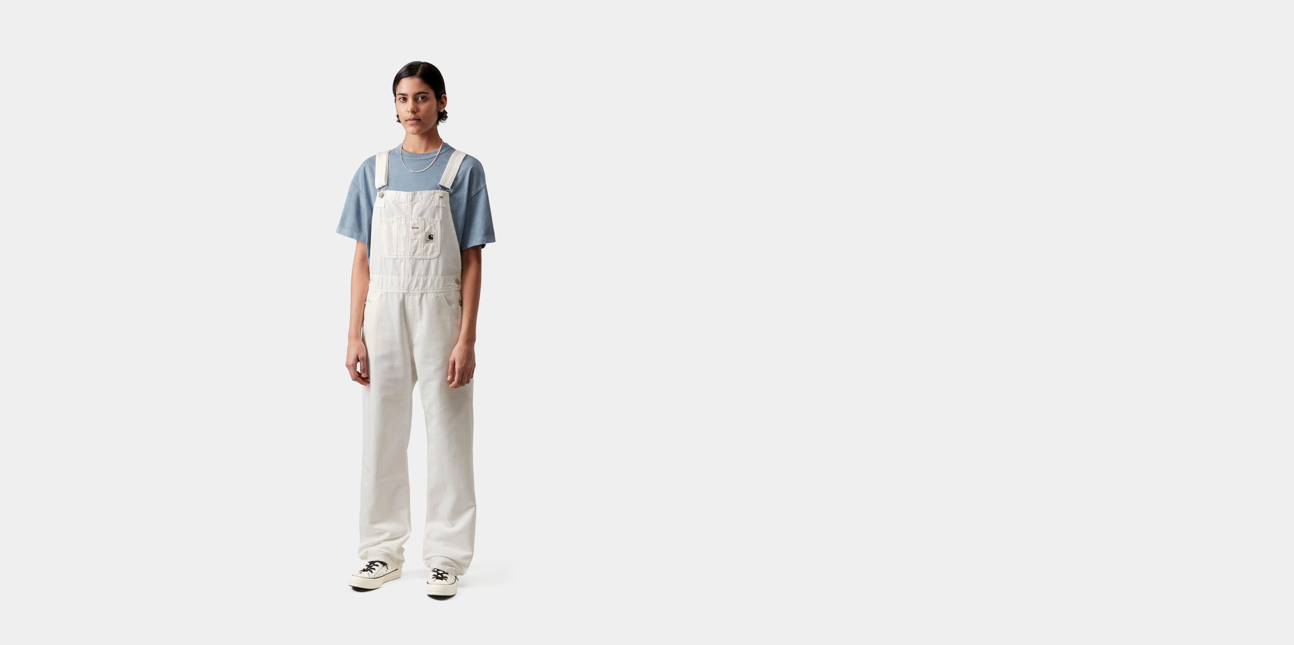 Carhartt WIP W' Bib Overall Straight Wax rinsed | white | XS | Women