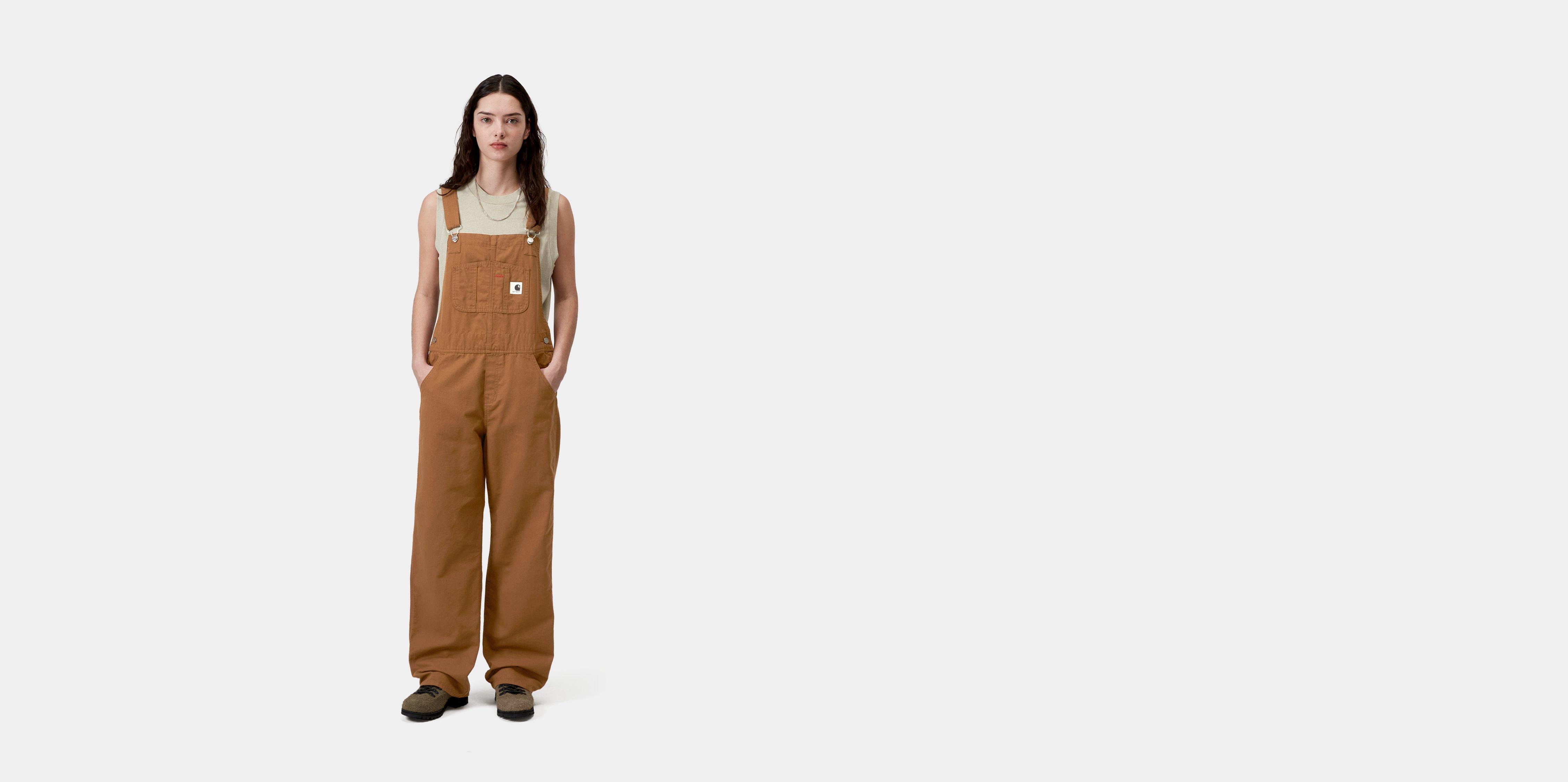 Carhartt WIP W' Bib Overall Straight Hamilton Brown rinsed | XS | Women