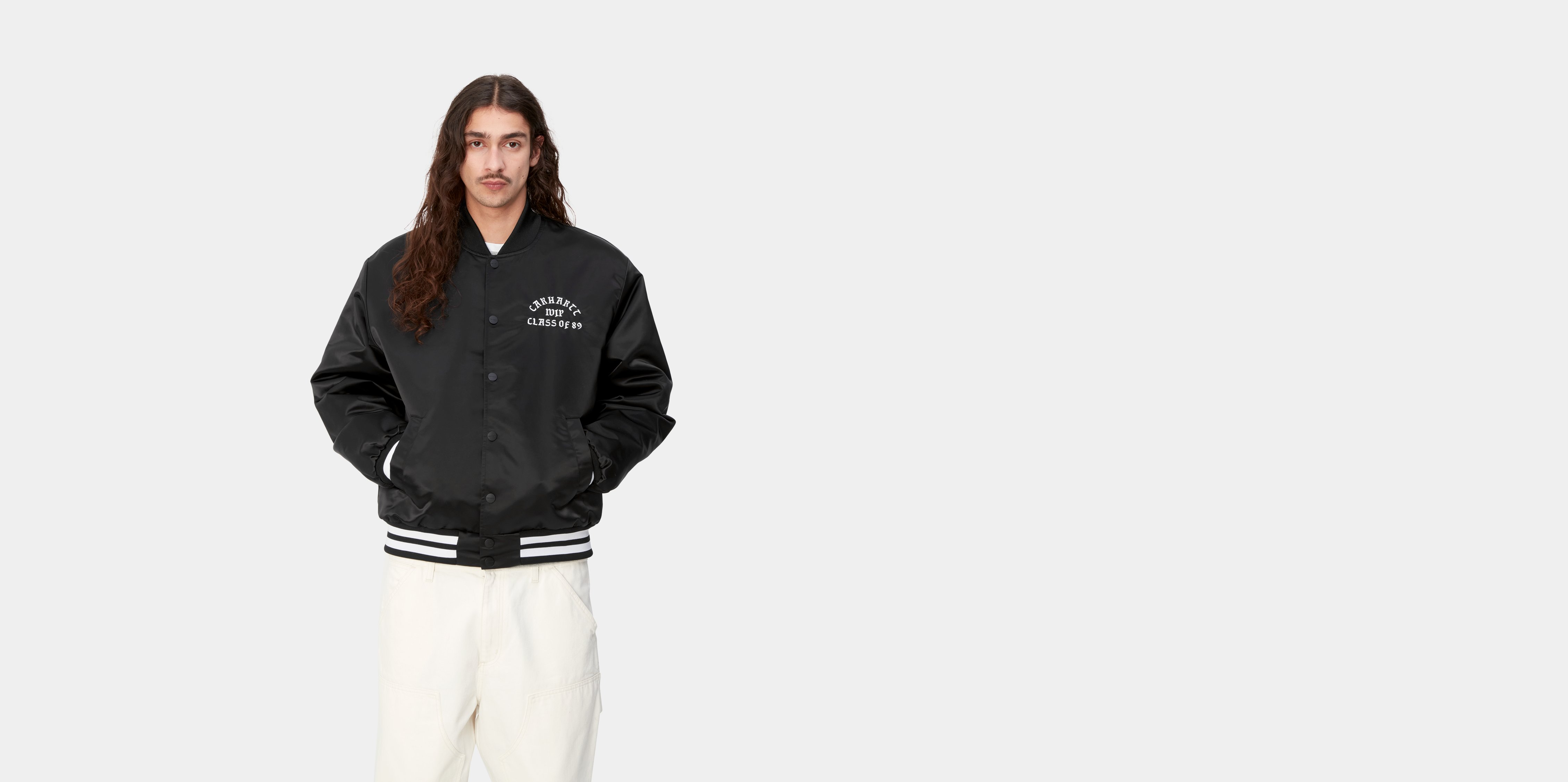 Carhartt WIP Class of 89 Bomber Jacket, Black / White | Official Online ...