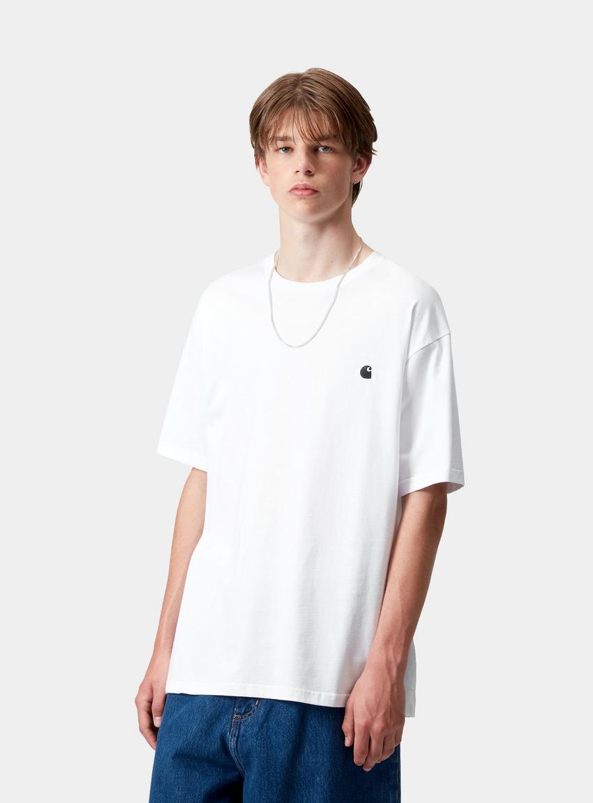 ★ドイツ発*carhartt WIP*新作*Madison ロゴ刺繍Tシャツ/WH★ Carhartt WIP S/S Madison T-Shirt, White / Black | Official