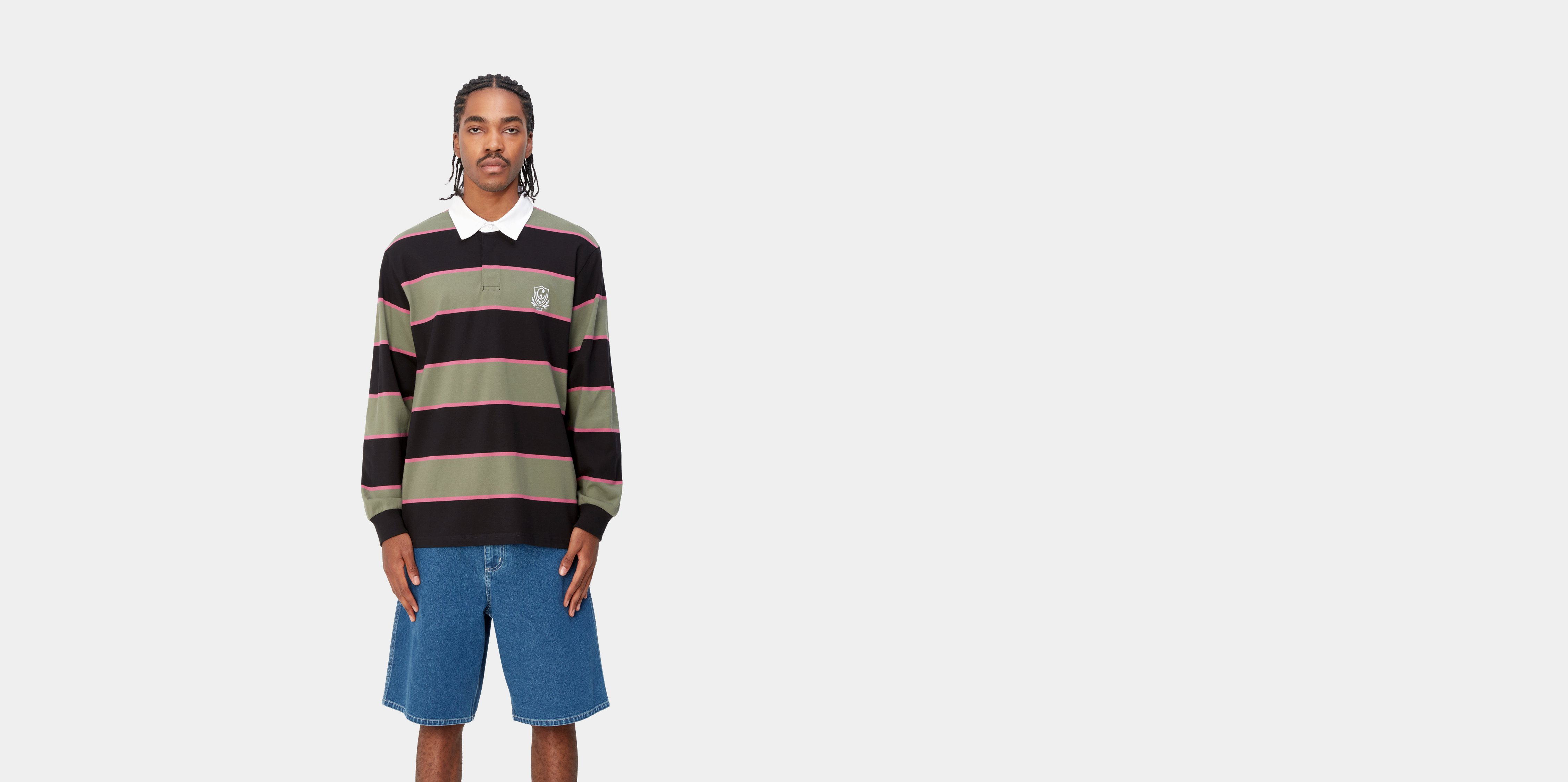 Carhartt WIP L/S Wilt Rugby Shirt, Wilt Stripe, Dollar Green | Official ...