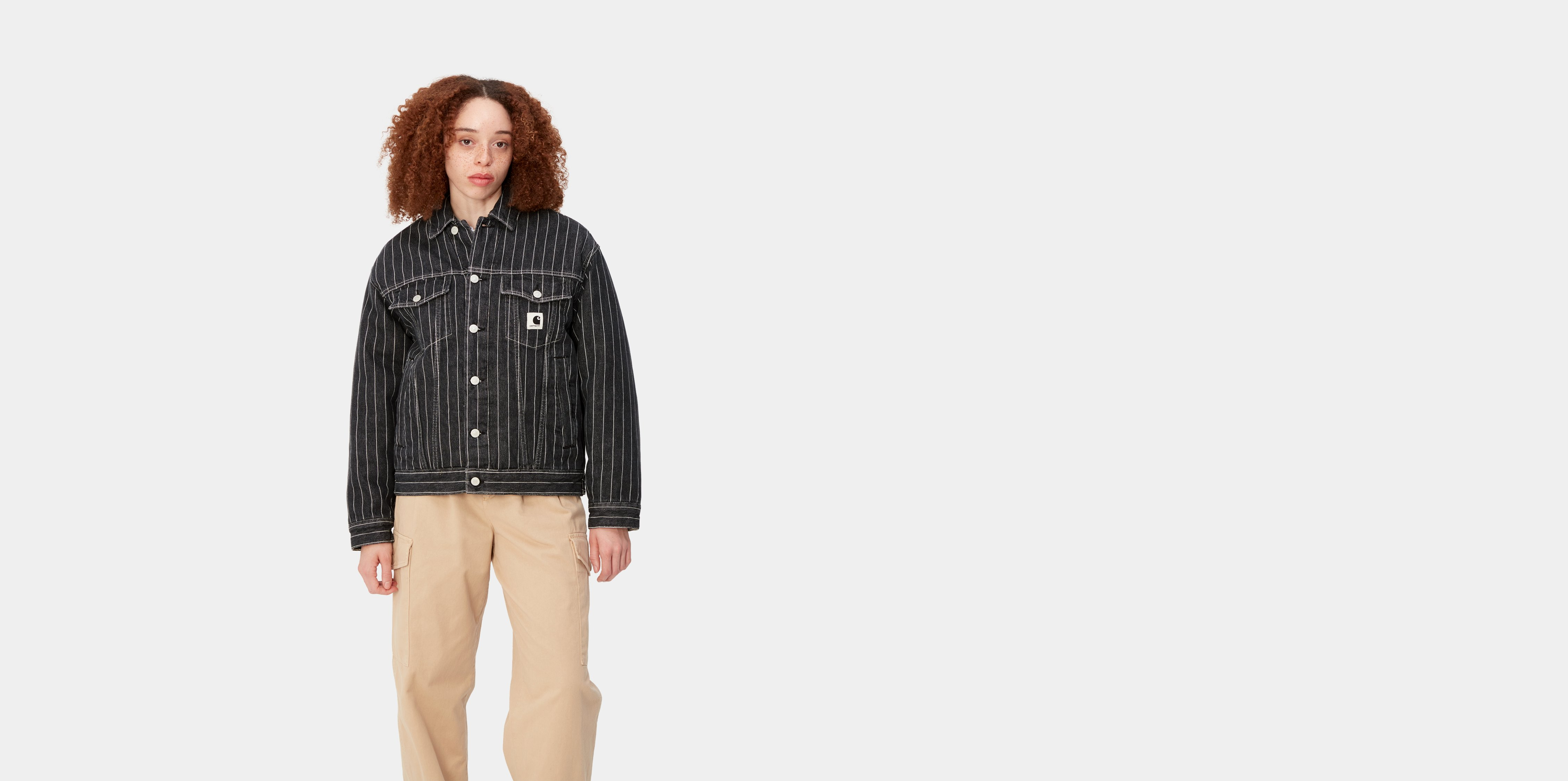 Carhartt WIP W' Orlean Jacket, Orlean Stripe, Black / White | Official ...