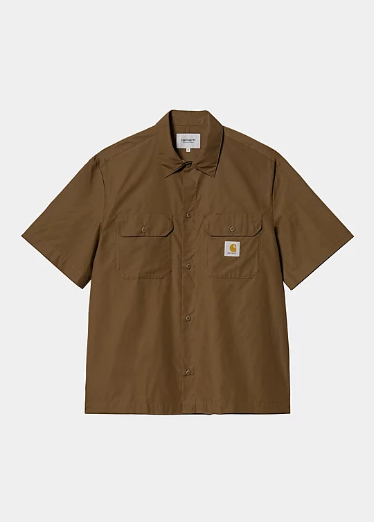 Carhartt WIP Short Sleeve Craft Shirt in Marrone