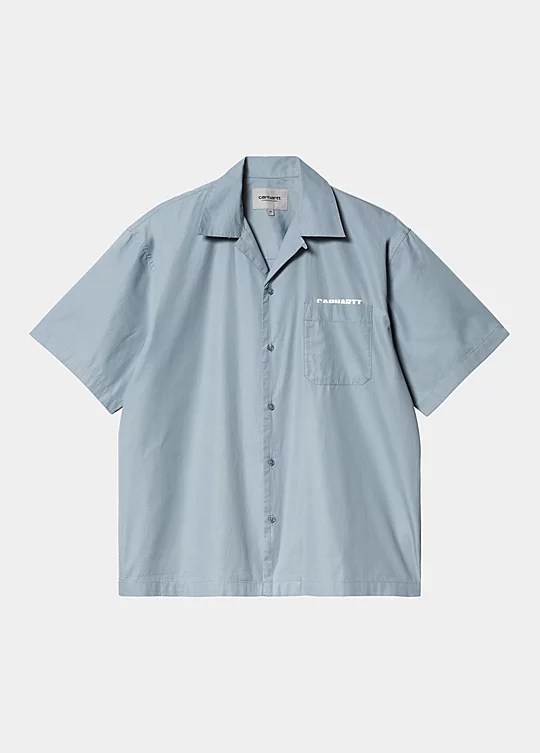 Carhartt WIP Short Sleeve Link Script Shirt in Blu
