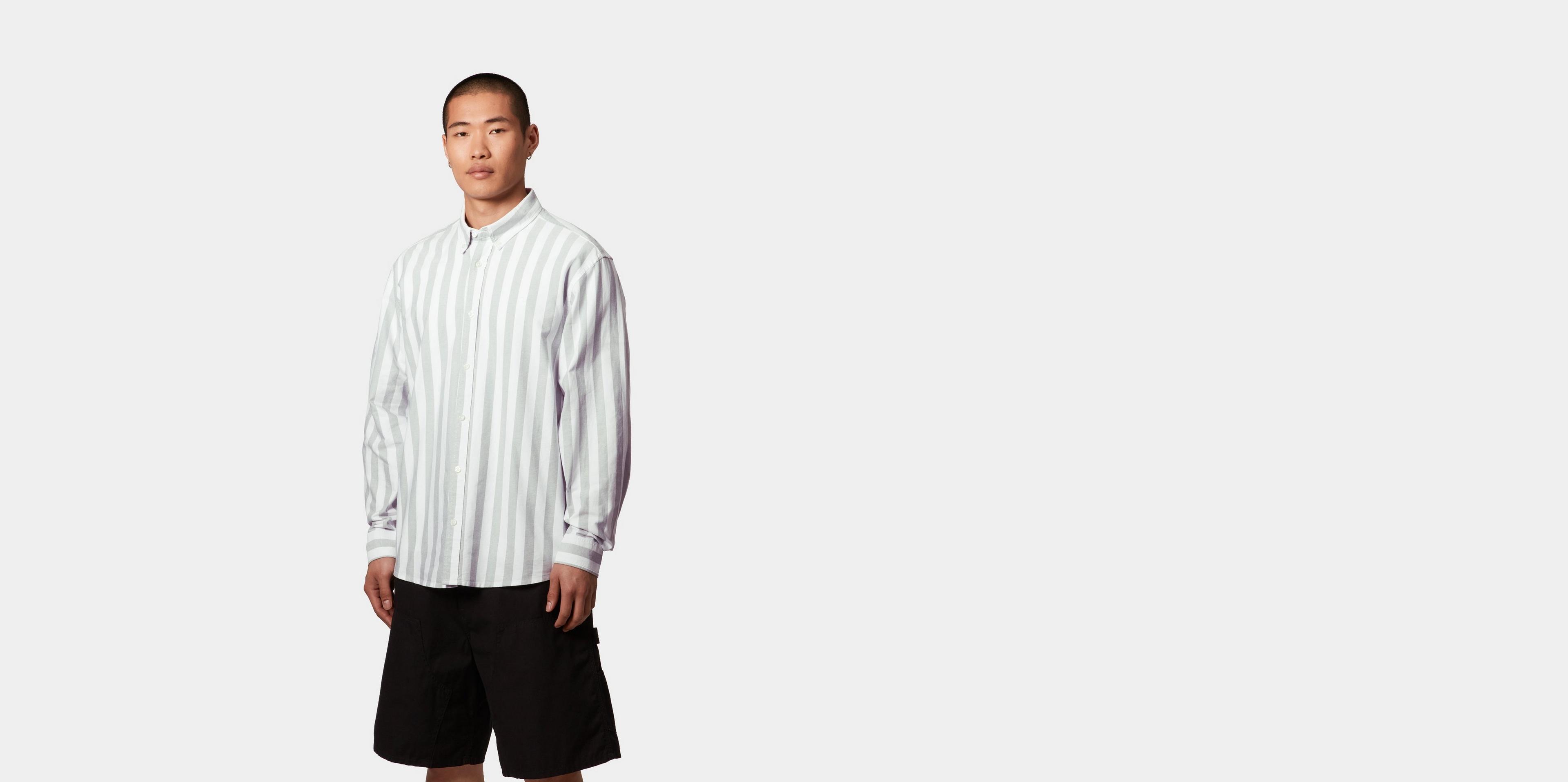 Tシャツ・カットソー Carhartt SS25 'Dillion' shirt (I033027 2SNXX) Carhartt WIP L/S Dillion Shirt, Dillion Stripe, Park / White