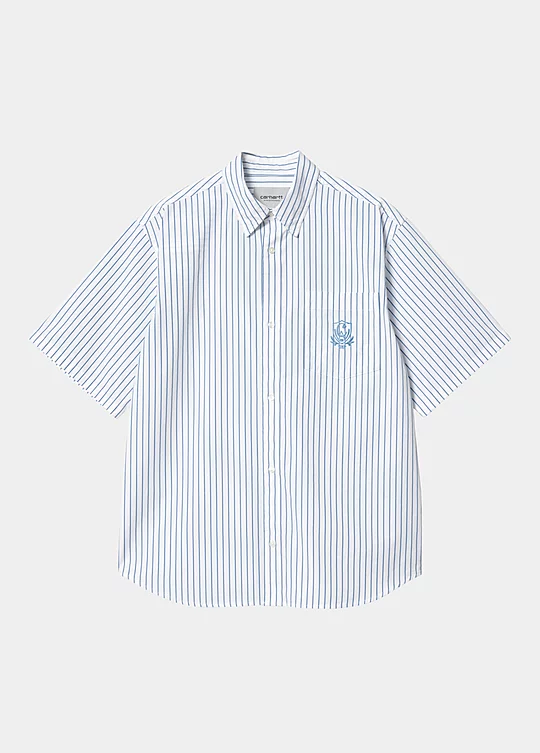 Carhartt WIP Short Sleeve Linus Shirt in Blu