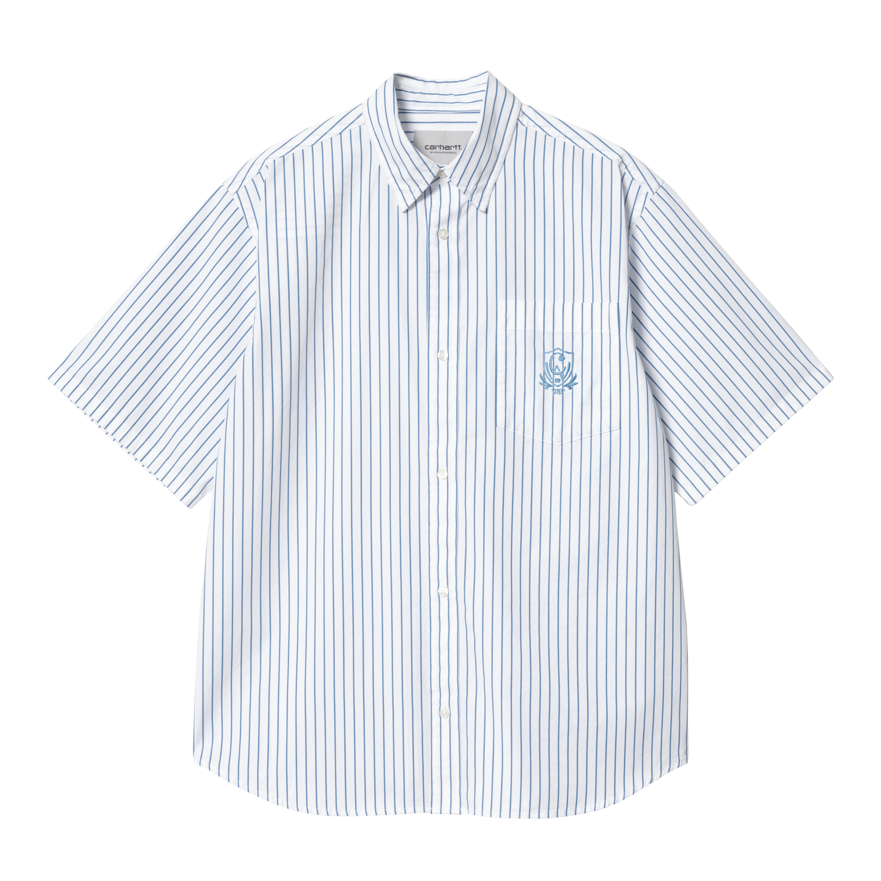 Carhartt WIP Short Sleeve Linus Shirt in Bianco