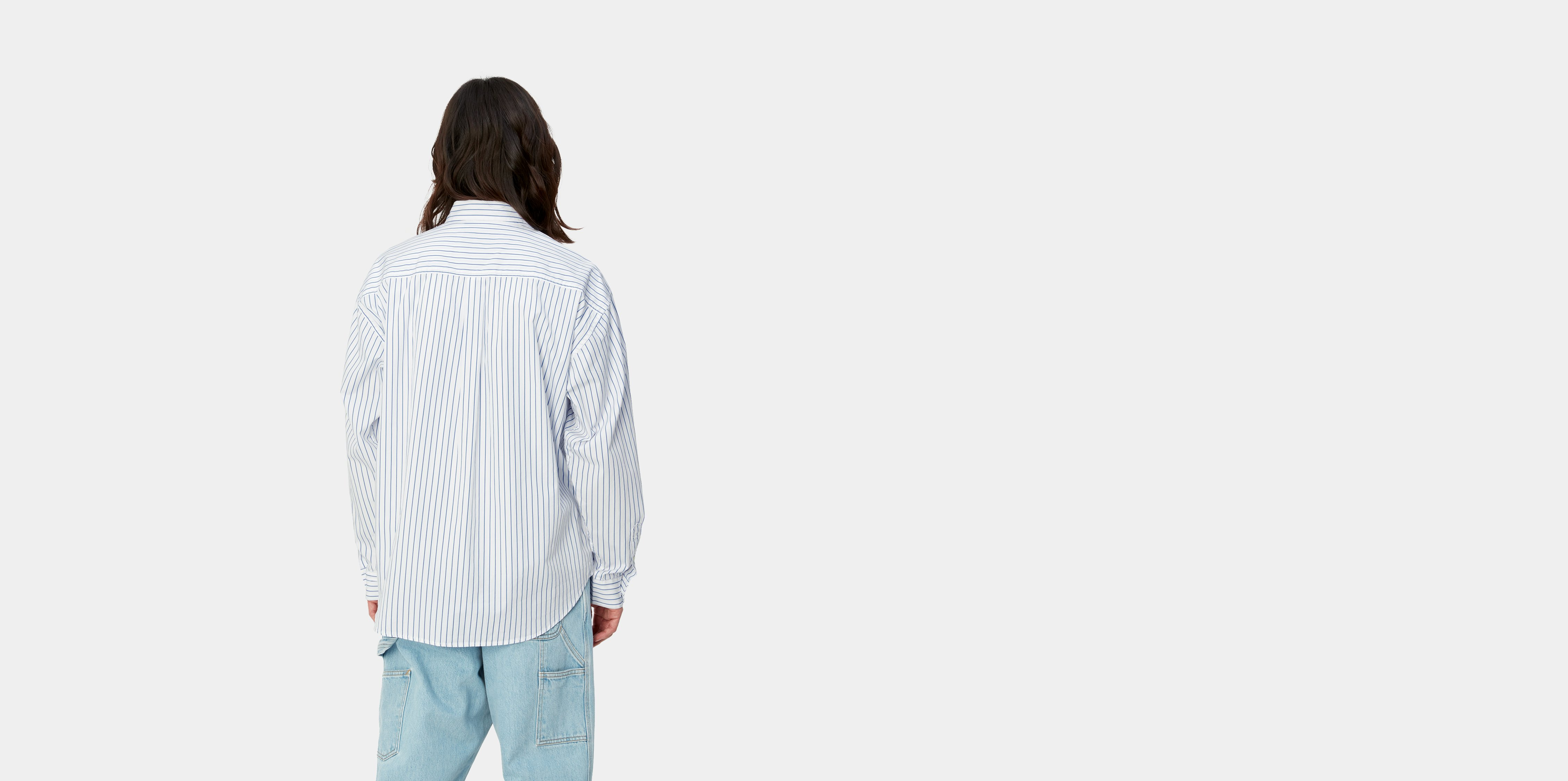 Carhartt WIP L/S Linus Shirt, Linus Stripe, Bleach / White | Official ...