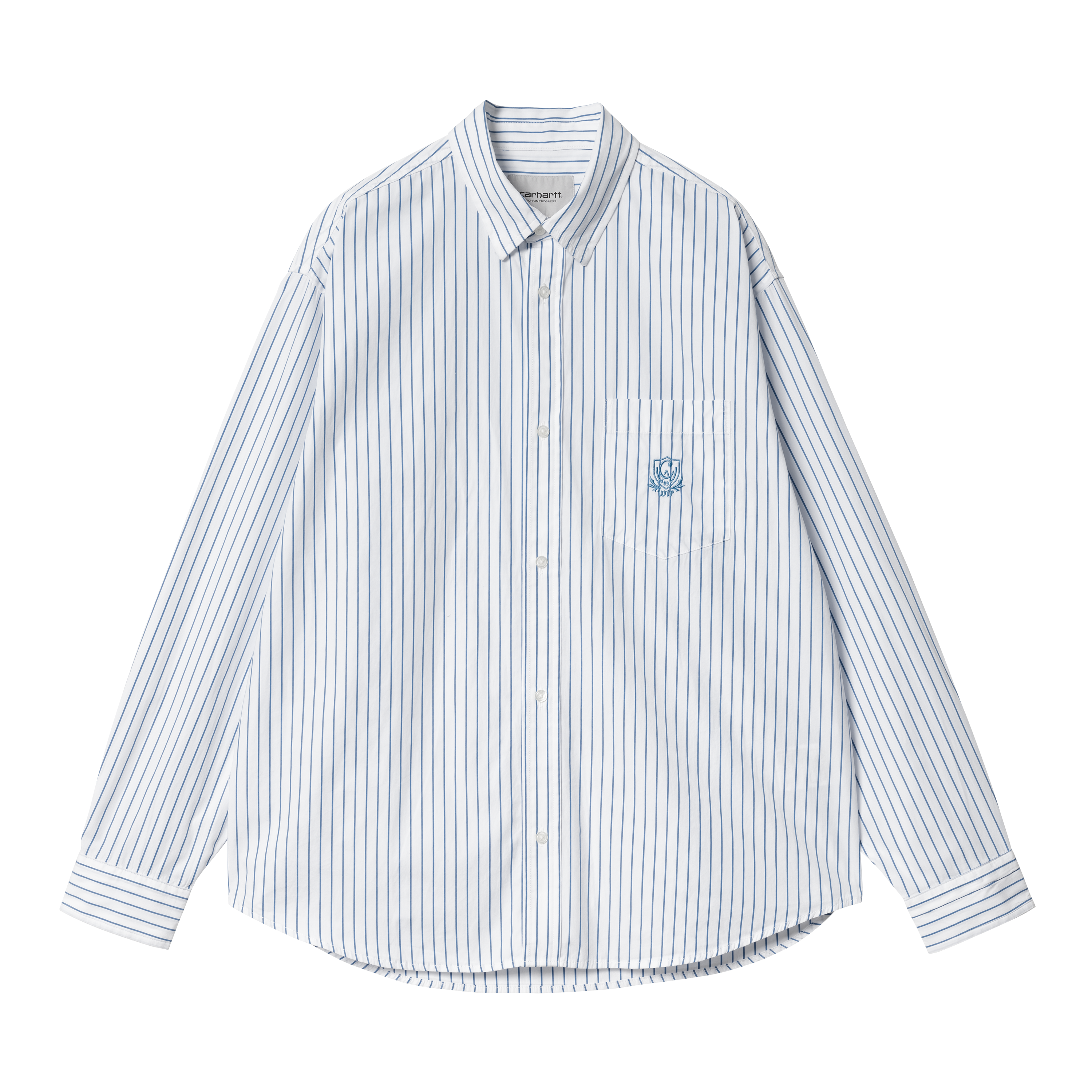 Carhartt WIP L/S Linus Shirt, Linus Stripe, Bleach / White | Official ...