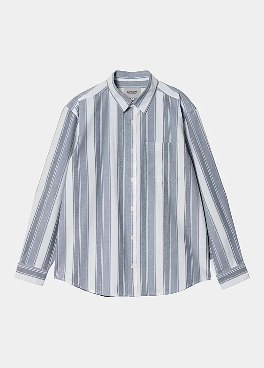Carhartt WIP Long Sleeve Kendricks Shirt in Blu