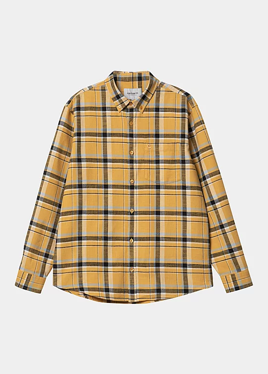 Carhartt WIP Long Sleeve Swenson Shirt in Giallo