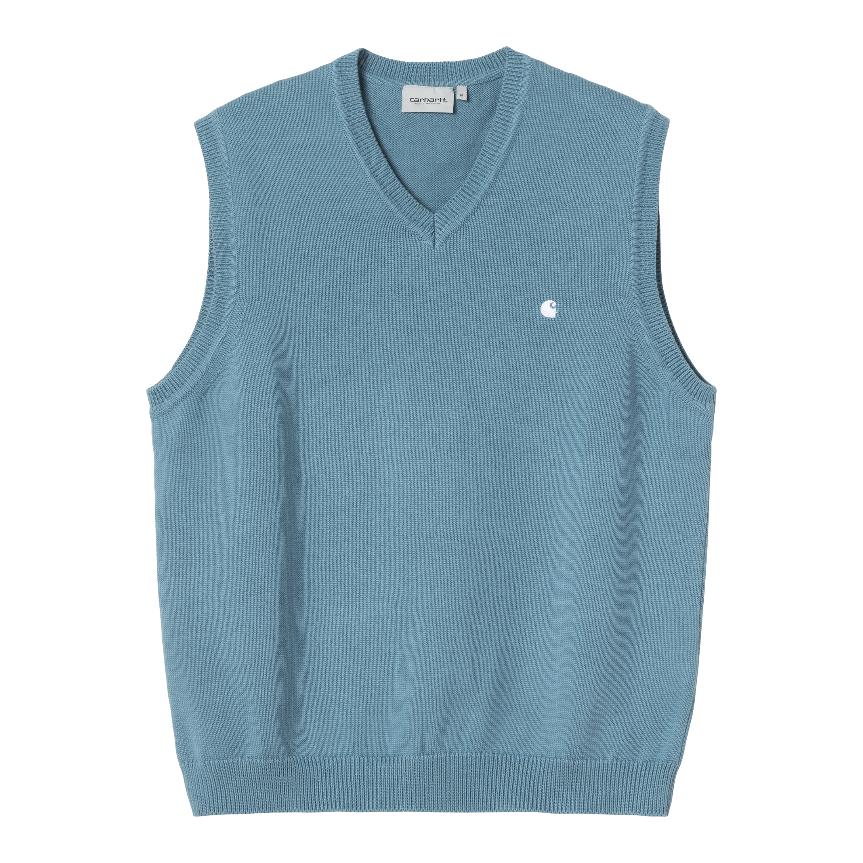 Carhartt WIP Madison Vest Sweater, Icy Water / White