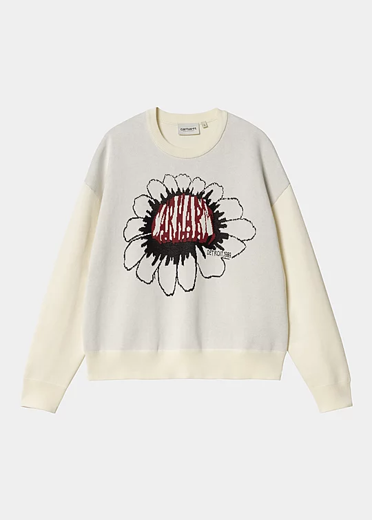 Carhartt WIP Women’s Pixel Flower Sweater Blanc