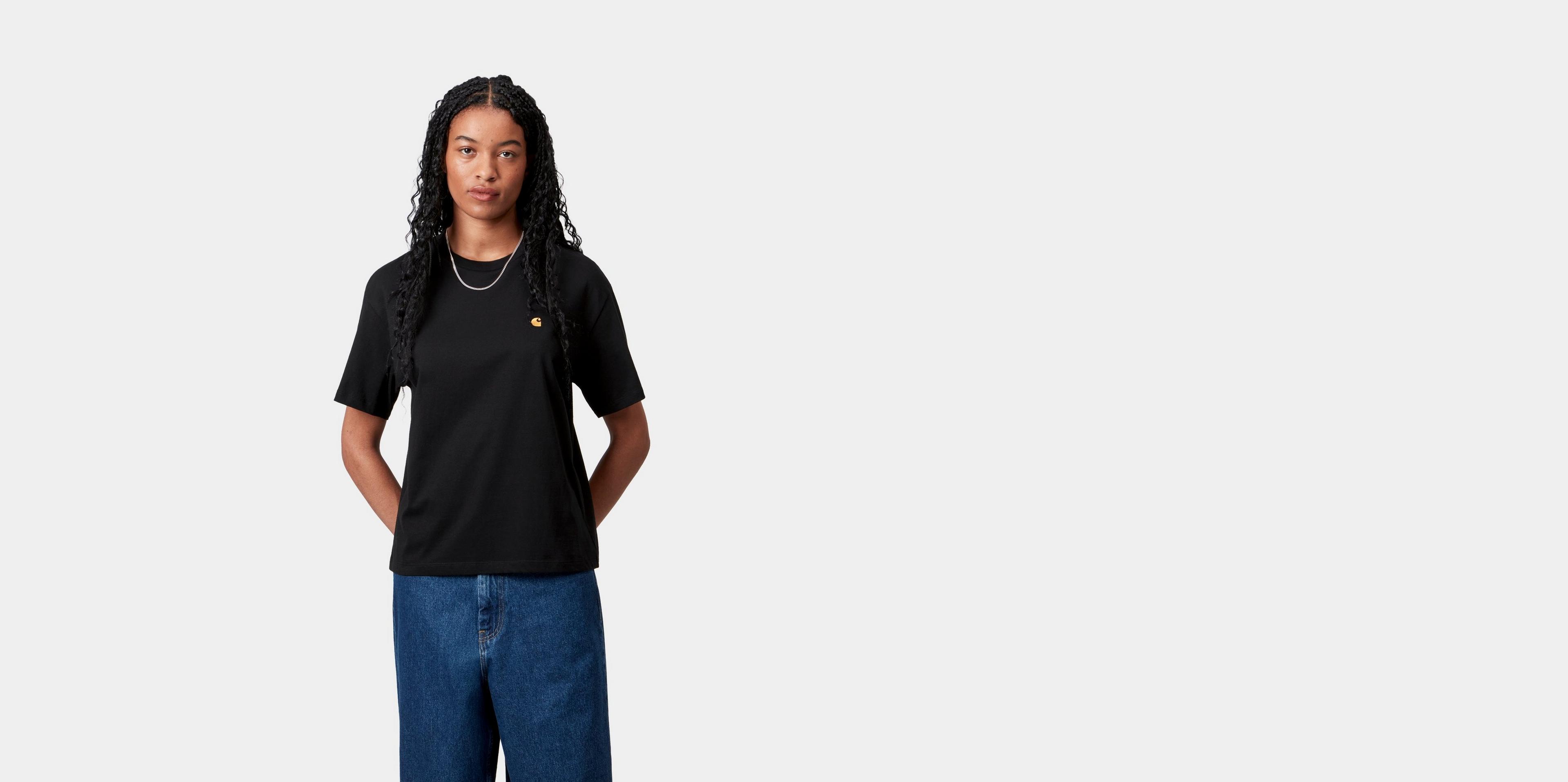 Carhartt WIP W' S/S Chase T-Shirt, Black / Gold | Official