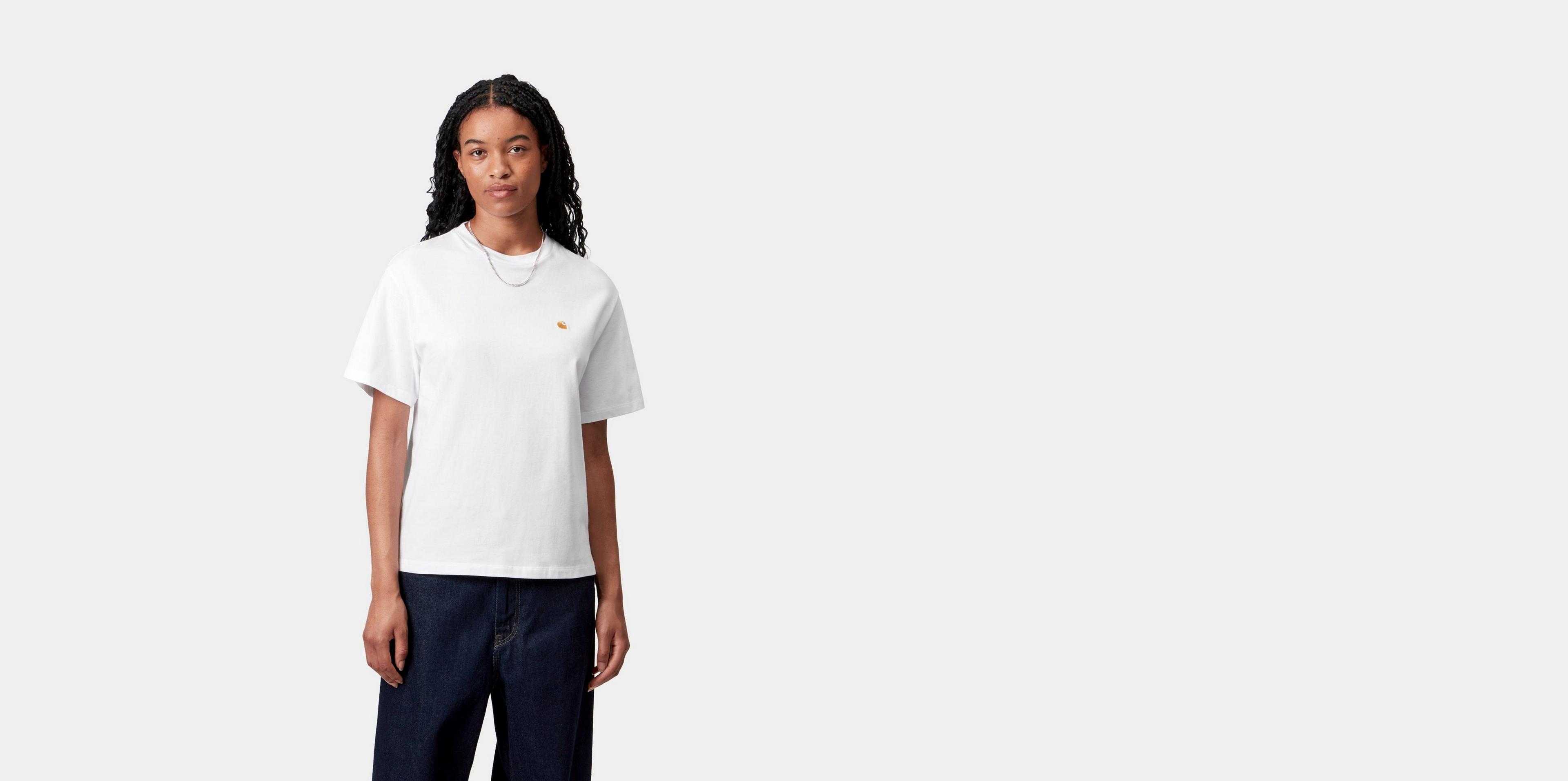 【関税&送料込】Carhartt Wip S S Chase White Cotton T-Shirt Carhartt WIP Chase t-shirt in white | ASOS