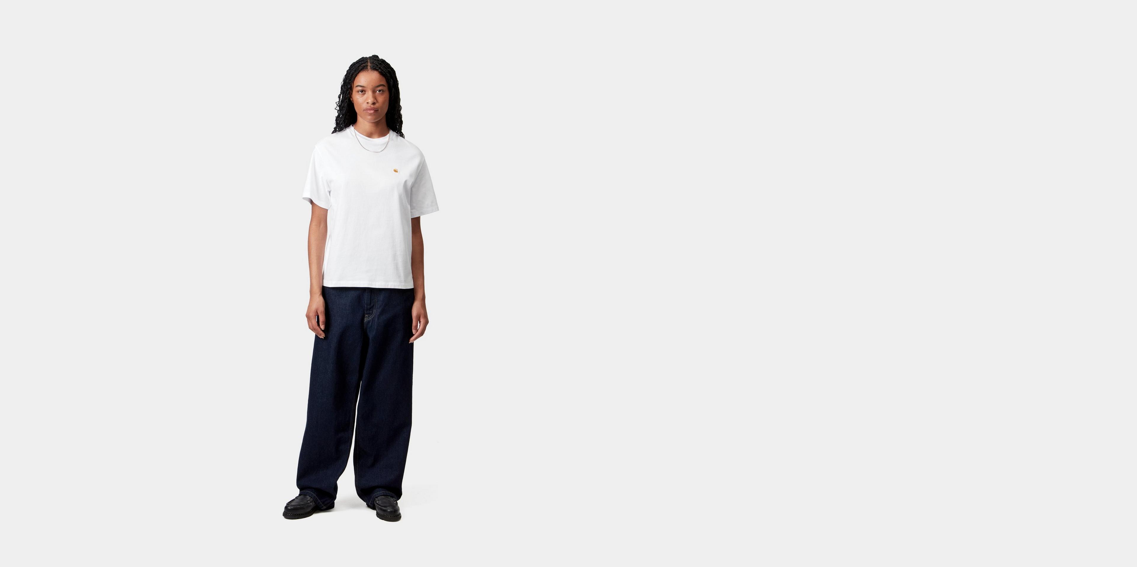 【関税&送料込】Carhartt Wip S S Chase White Cotton T-Shirt Carhartt WIP Chase T-shirt White / Gold – Livestock