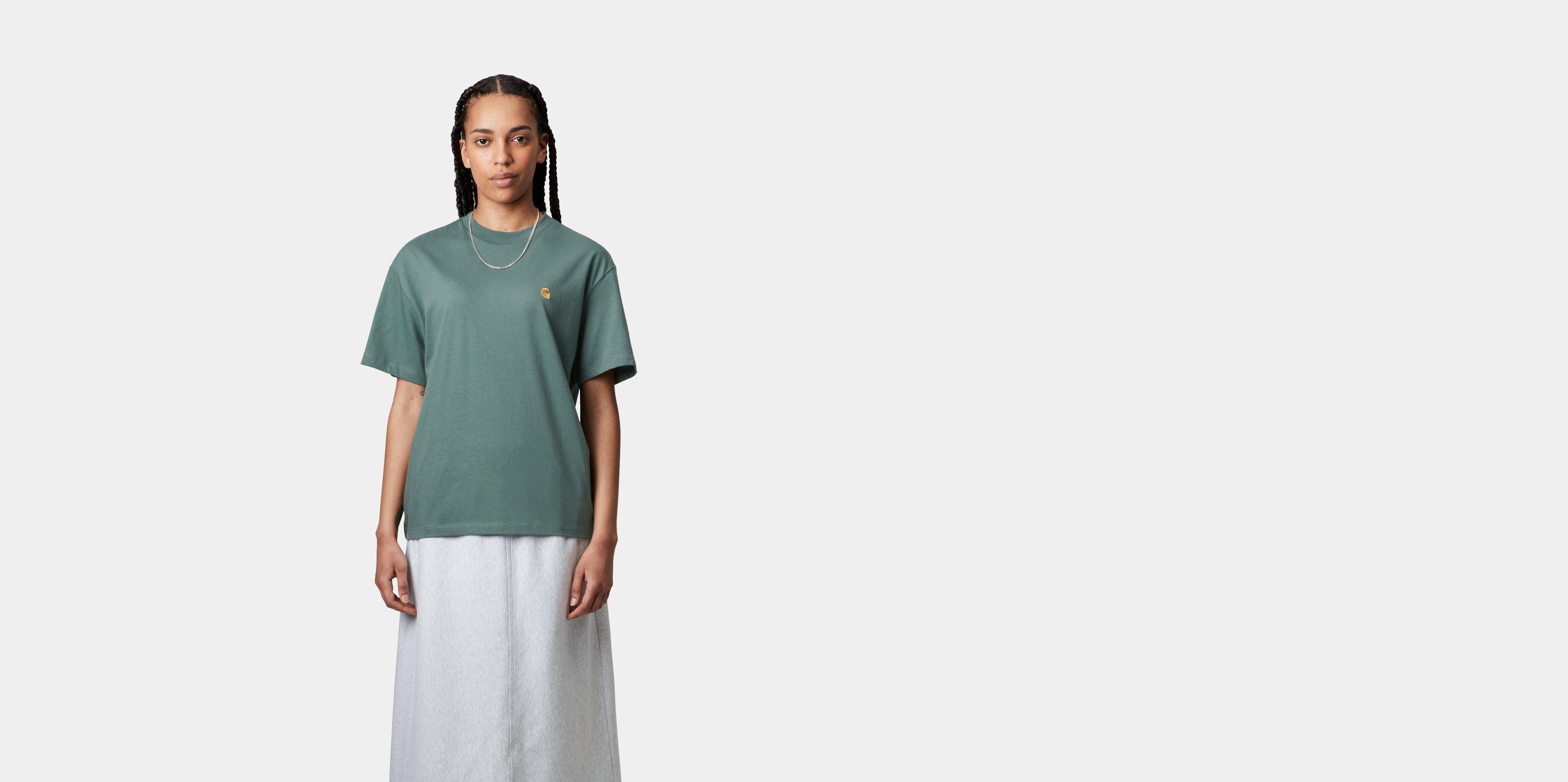 Carhartt WIP W' S/S Chase T-Shirt, Silver Pine / Gold