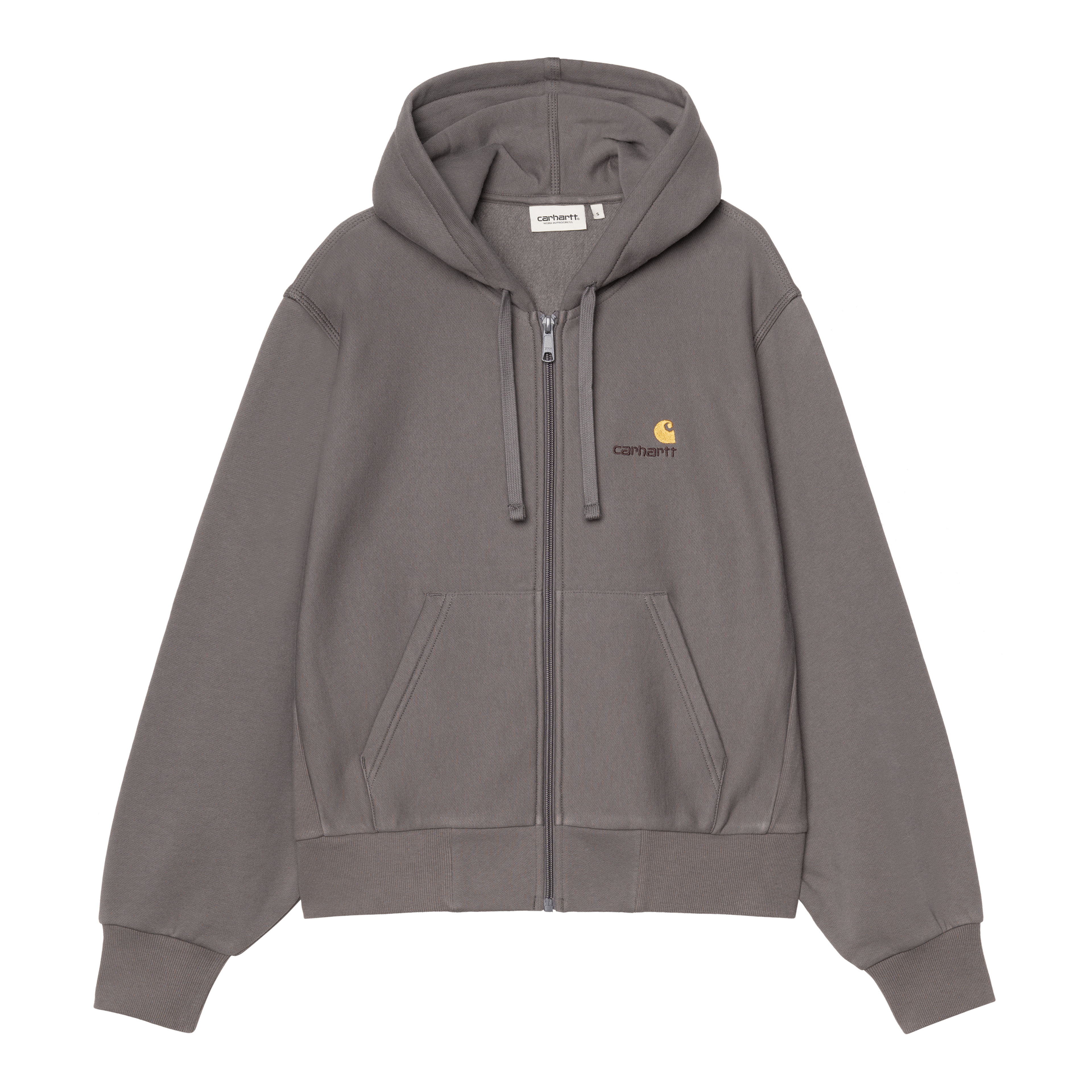 CARHARTT WIP(WORK IN PROGRESS) / Hooded American Script Jacket/ジップパーカー/M/コットン/グレー/I033063 Carhartt WIP W' Hooded American Script Jacket, Porphyry | Official