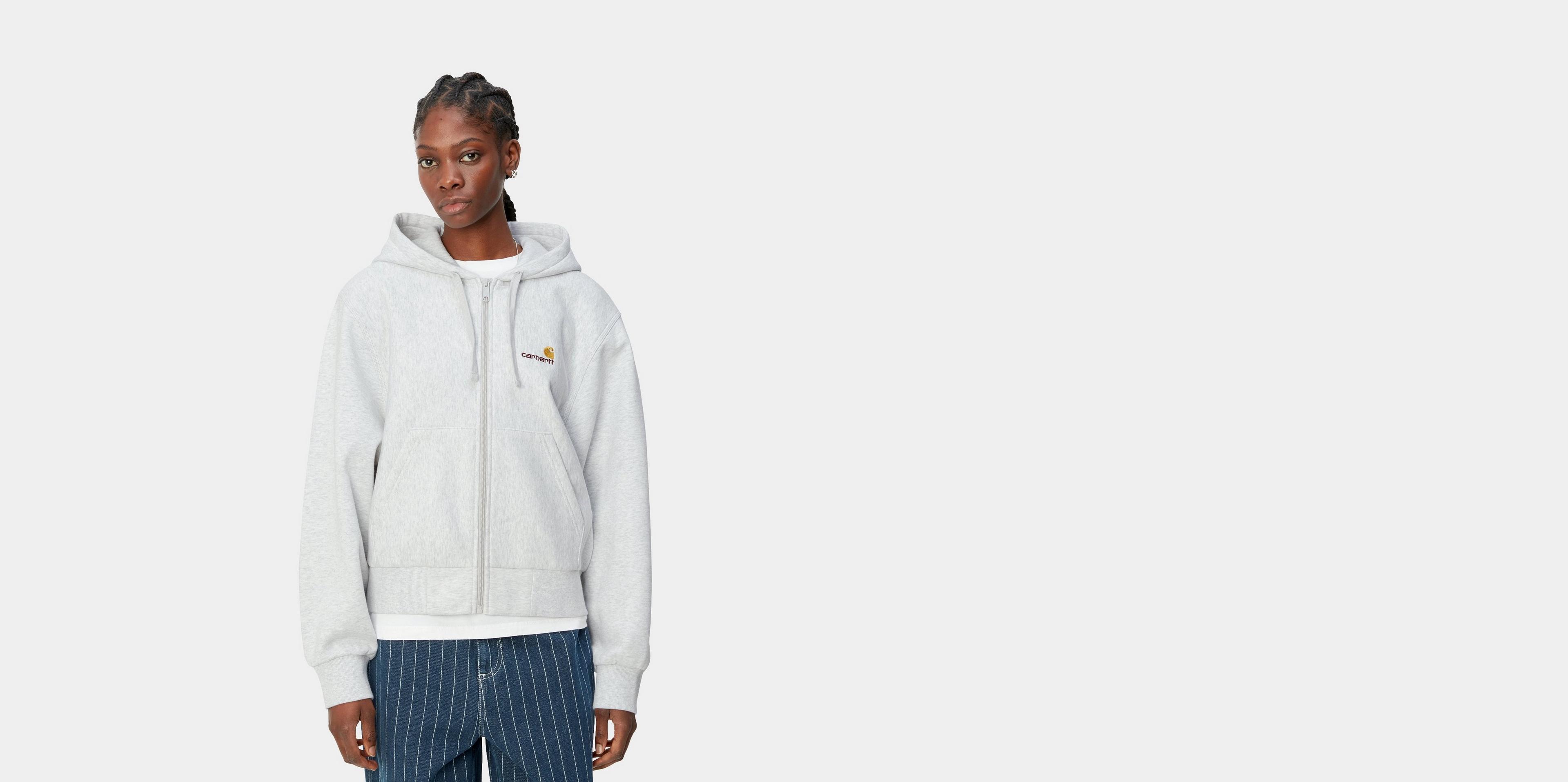 Carhartt WIP W' Hooded American Script Jacket, Ash Heather