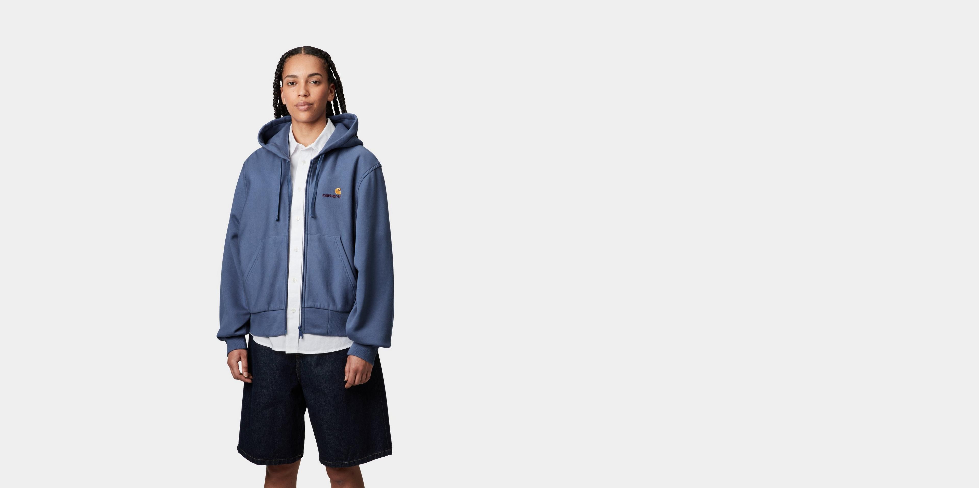 Carhartt WIP W' Hooded American Script Jacket, Blue Iris