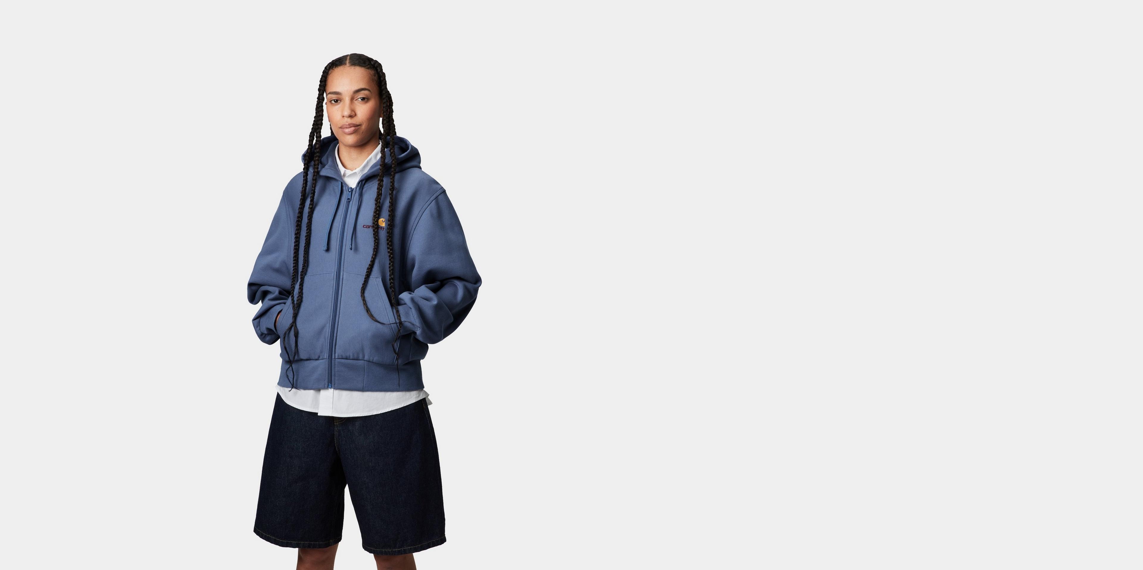 ★CARHARTT WIP Hooded American Script Jacket 関税込★ Carhartt WIP W' Hooded American Script Jacket, Blue Iris