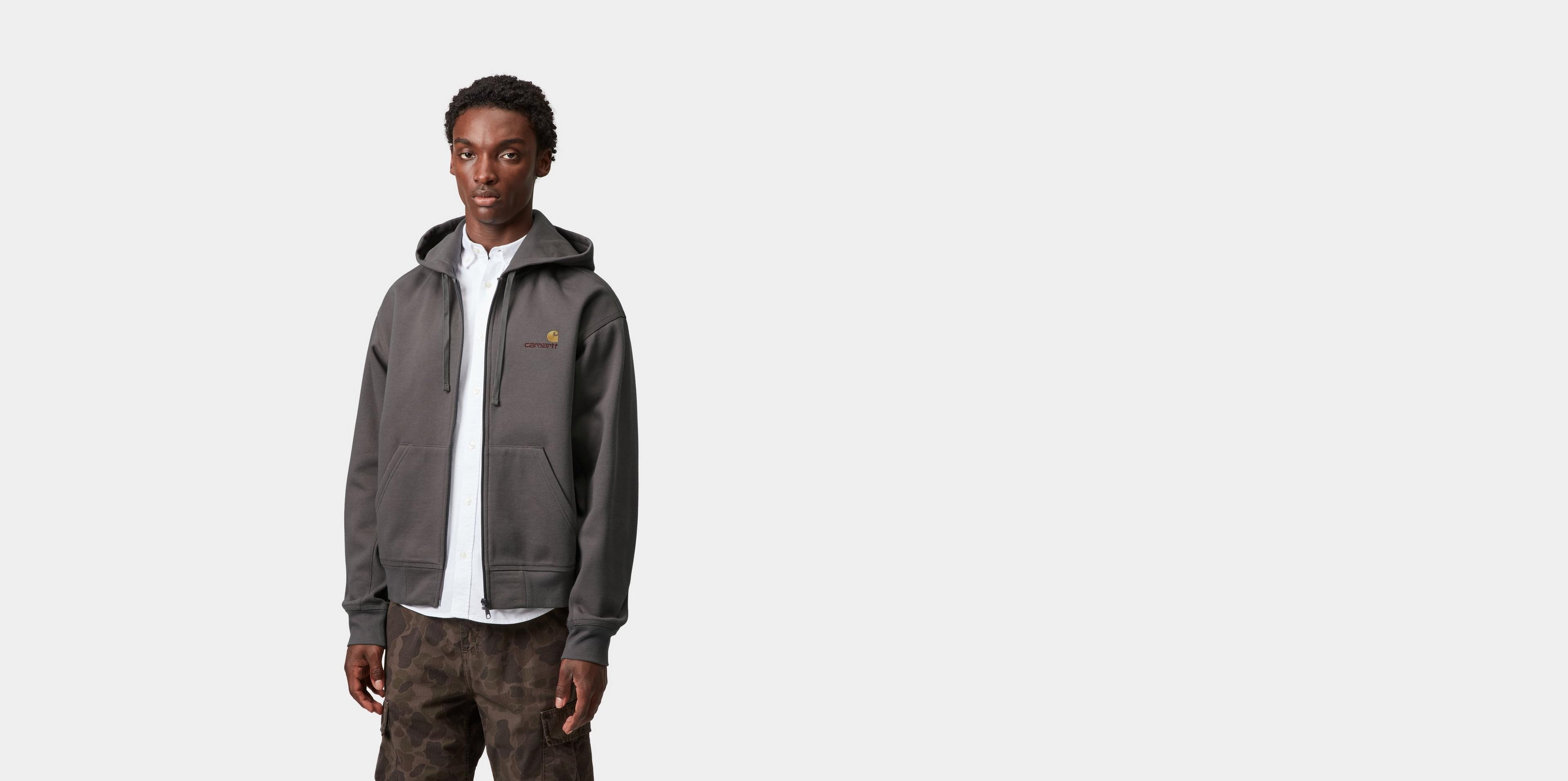 【Carhartt】 HOODED AMERICAN SCRIPT JACKET ★ LOOSE FIT Carhartt WIP Hooded American Script Jacket, Porphyry