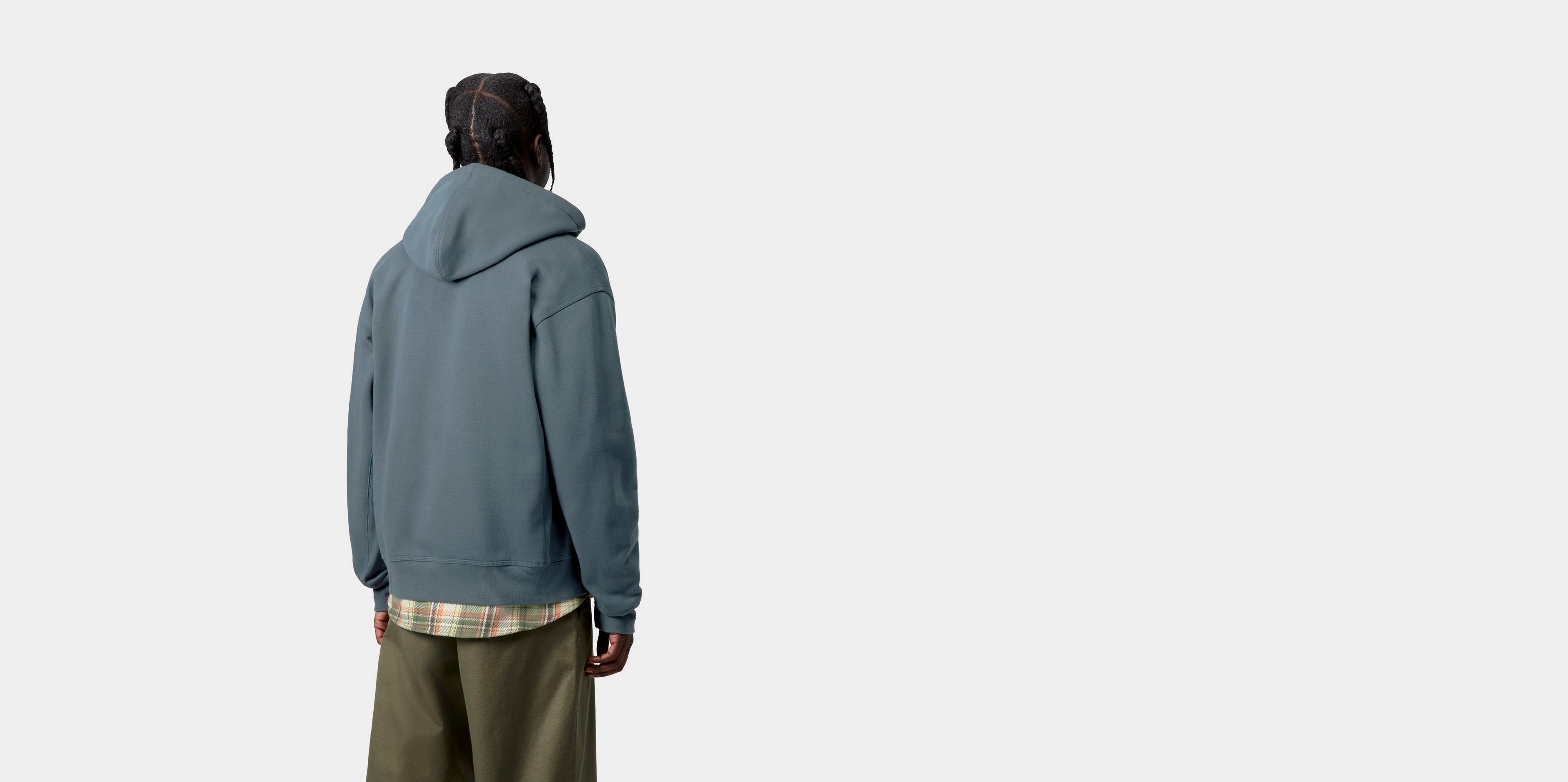 Hooded American Script Sweat-Office Blue