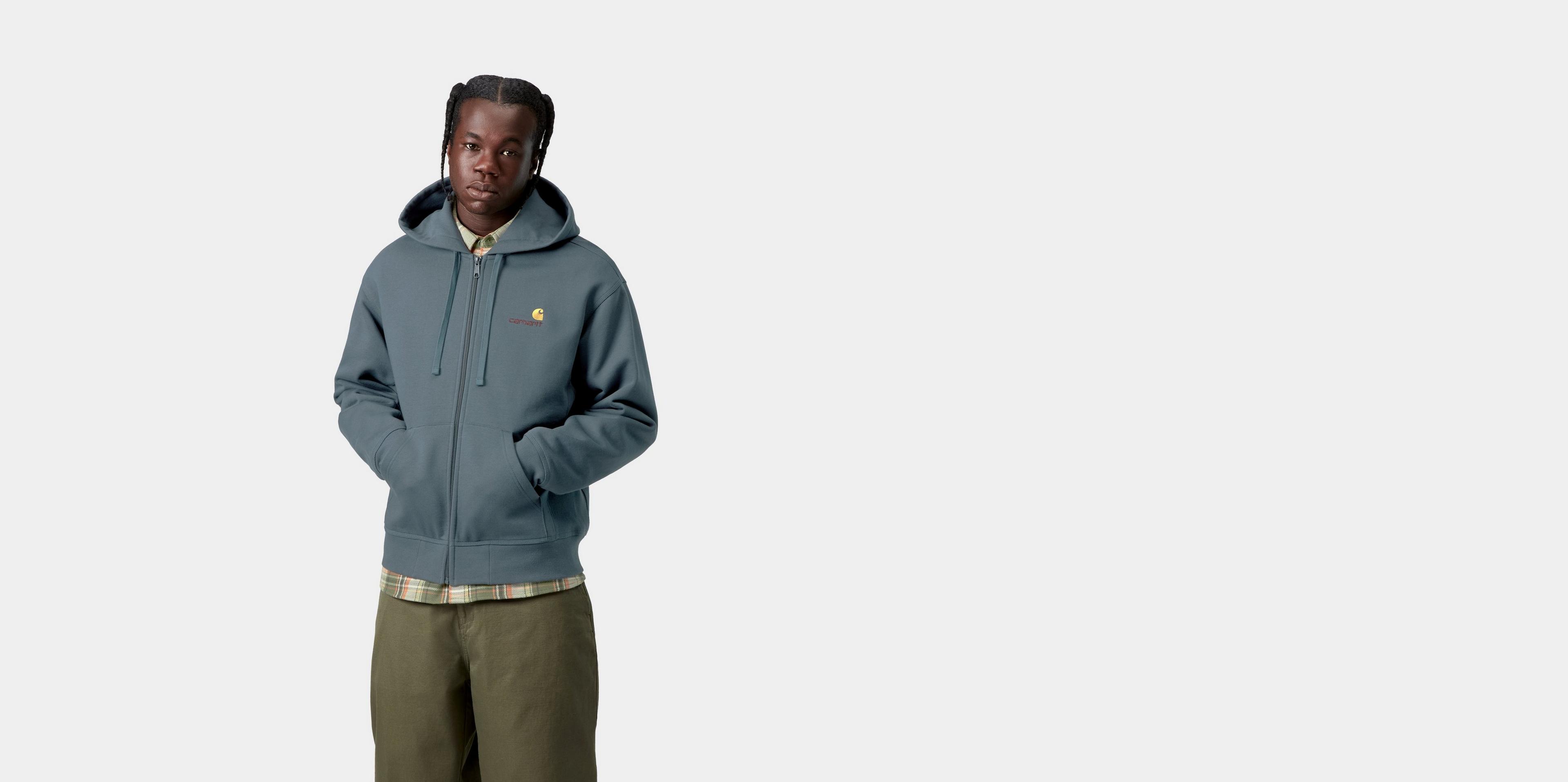 Carhartt WIP Hooded American Script Jacket, Office Blue | Official