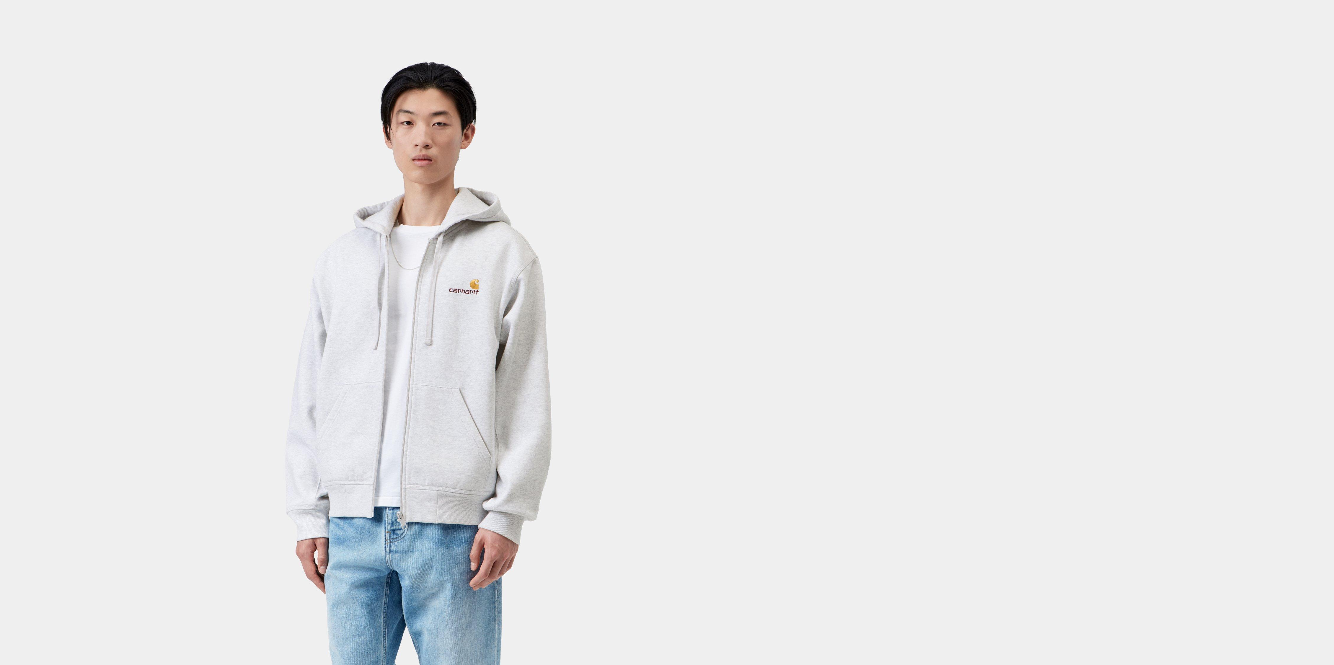 Carhartt WIP Hooded American Script Jacket Ash Heather | grey | XL | Men