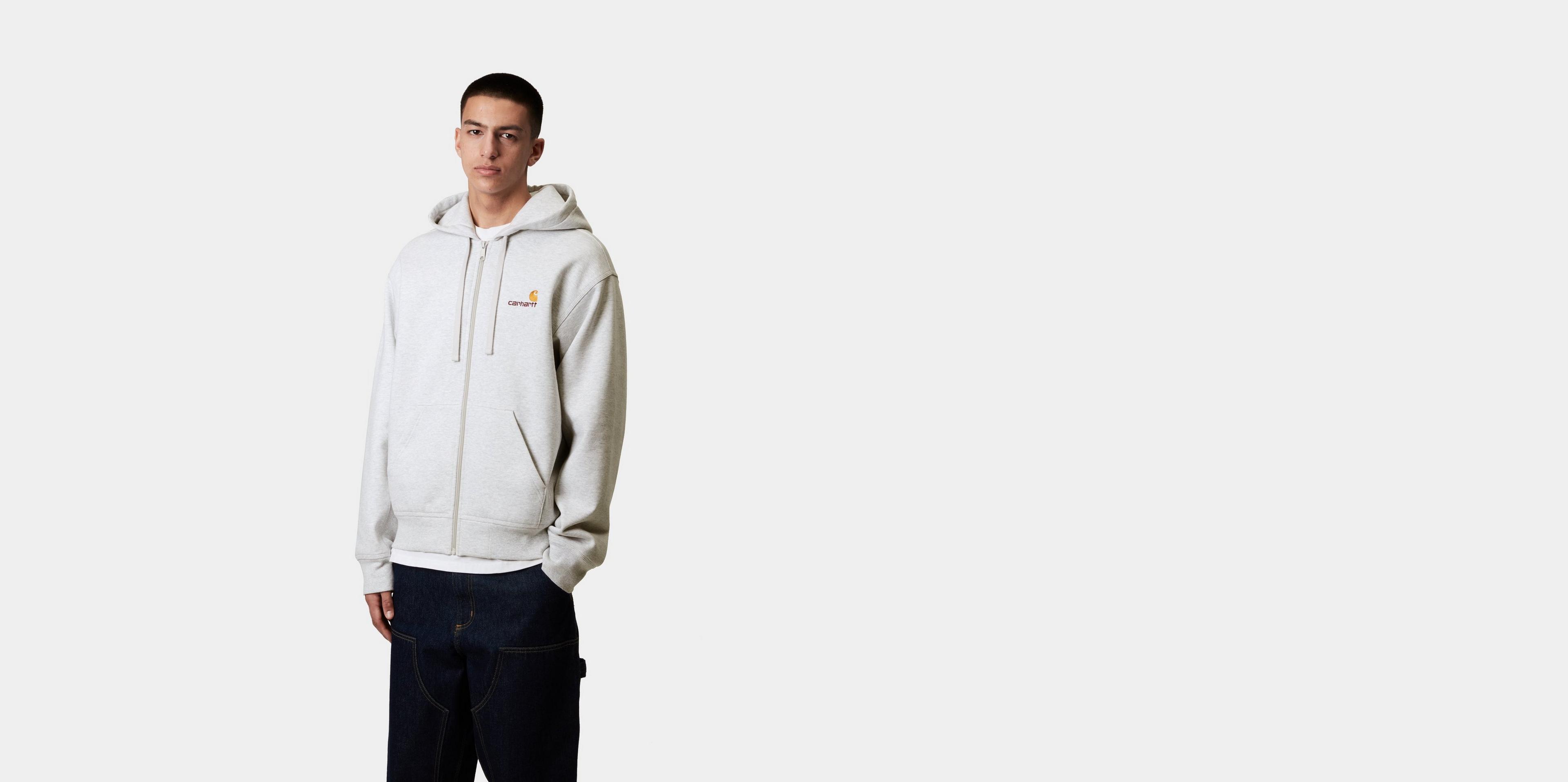 Carhartt WIP Hooded American Script Jacket, Ash Heather