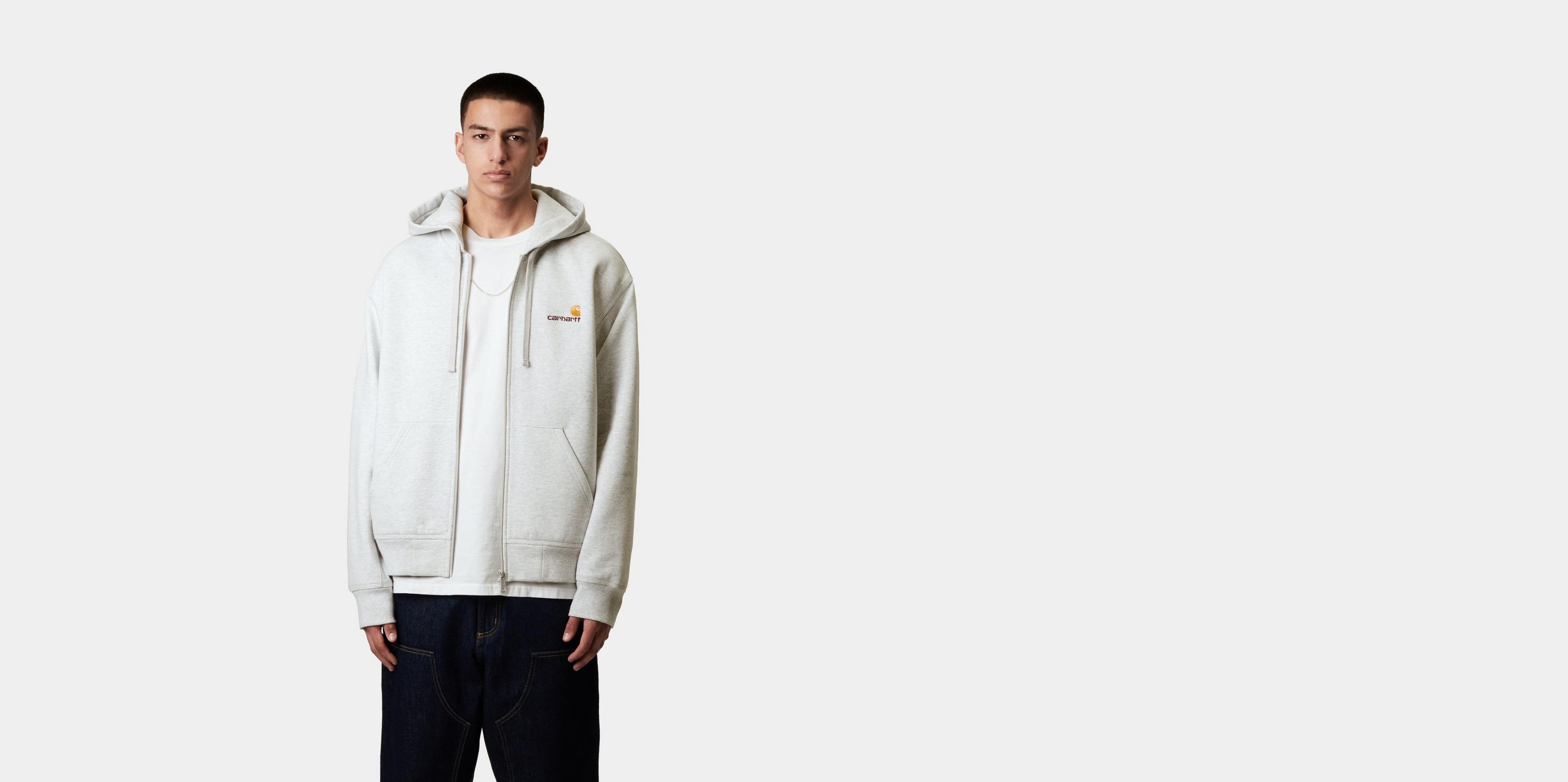 Carhartt WIP Hooded American Script Jacket, Ash Heather