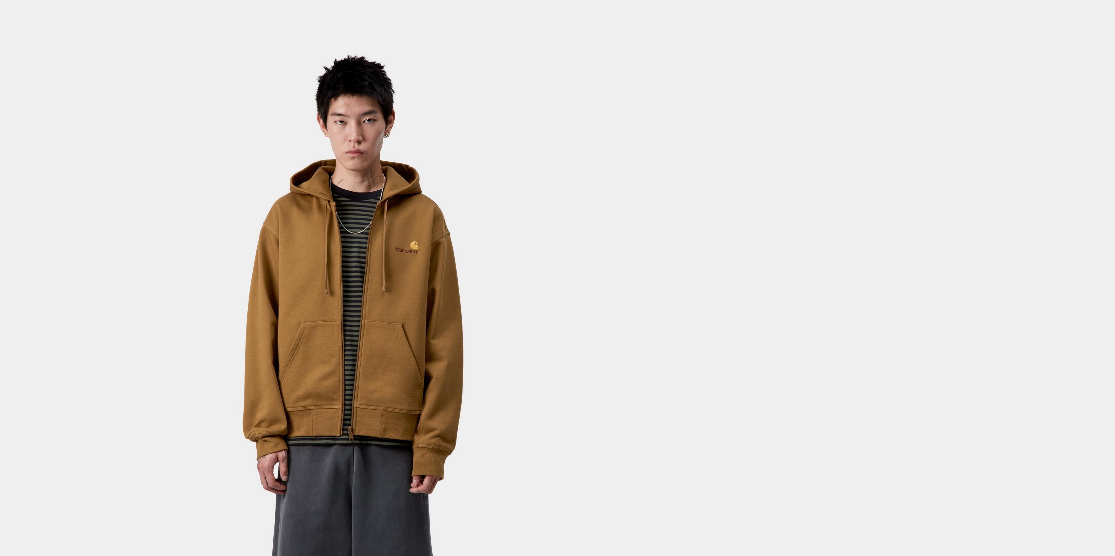 Carhartt WIP Hooded American Script Jacket, Hamilton Brown