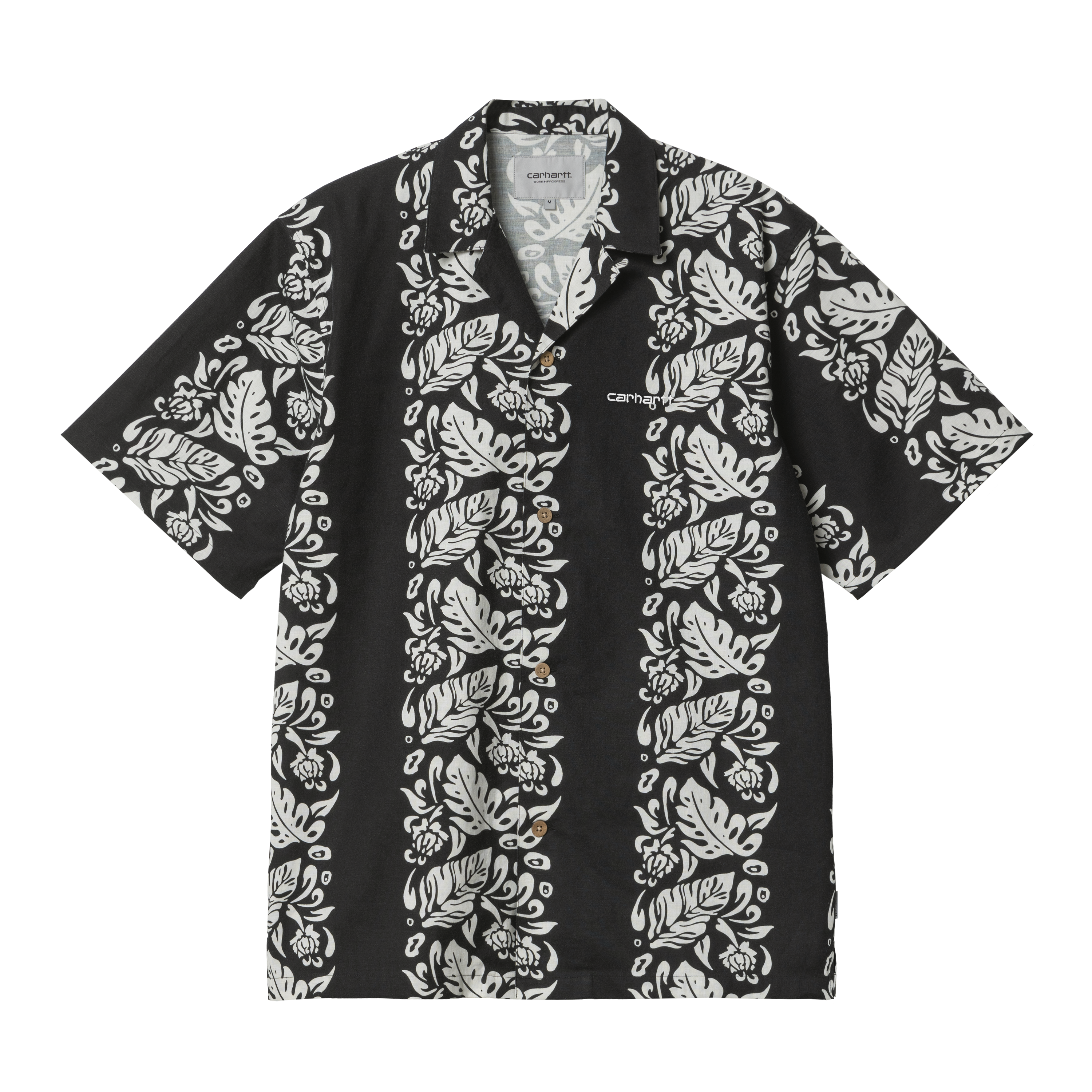 Carhartt WIP Short Sleeve Floral Shirt in Nero