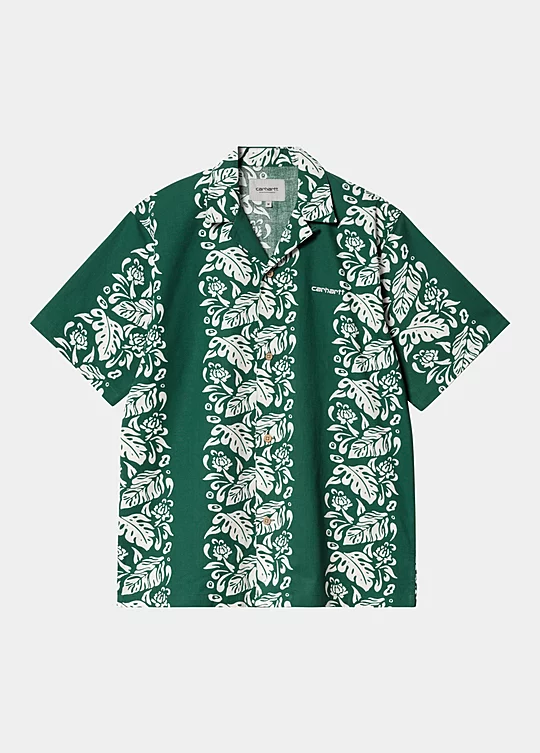 Carhartt WIP Short Sleeve Floral Shirt en Verde