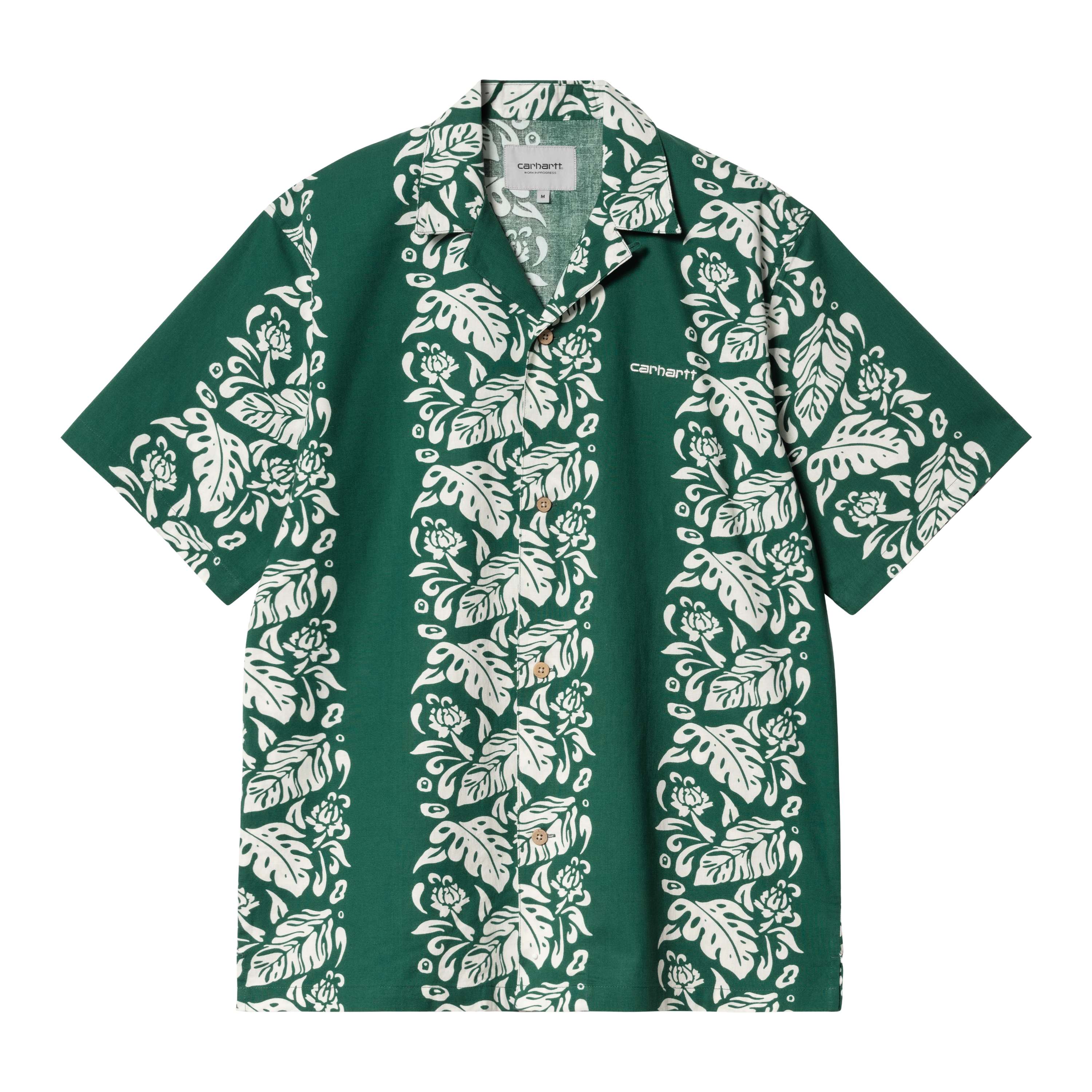Carhartt WIP Short Sleeve Floral Shirt in Verde