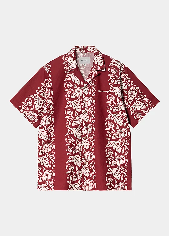 Carhartt WIP Short Sleeve Floral Shirt in Rosso