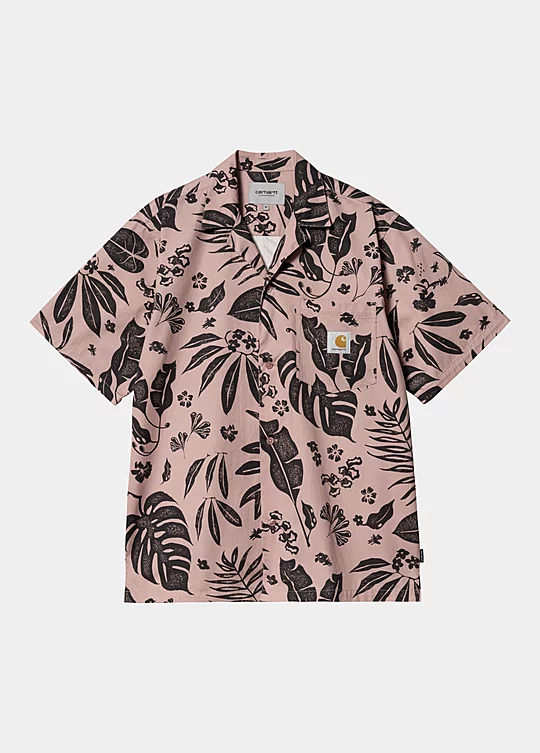 Carhartt WIP Short Sleeve Woodblock Shirt in Pink