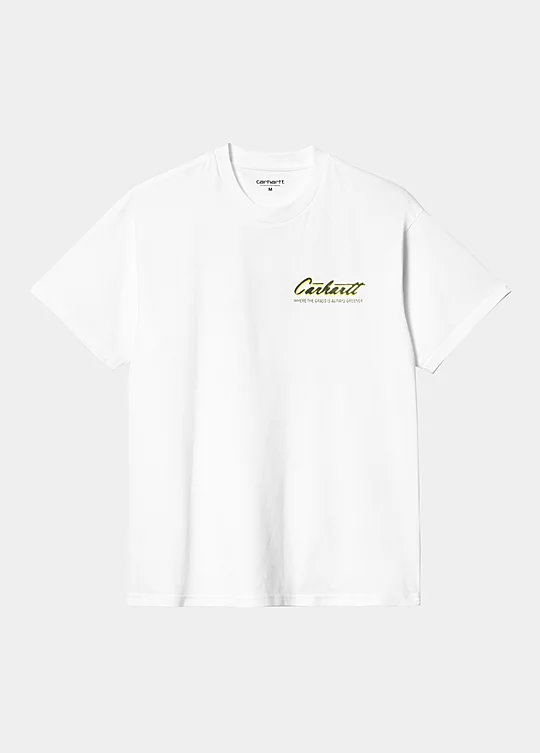 Carhartt WIP Short Sleeve Green Grass T-Shirt in Bianco