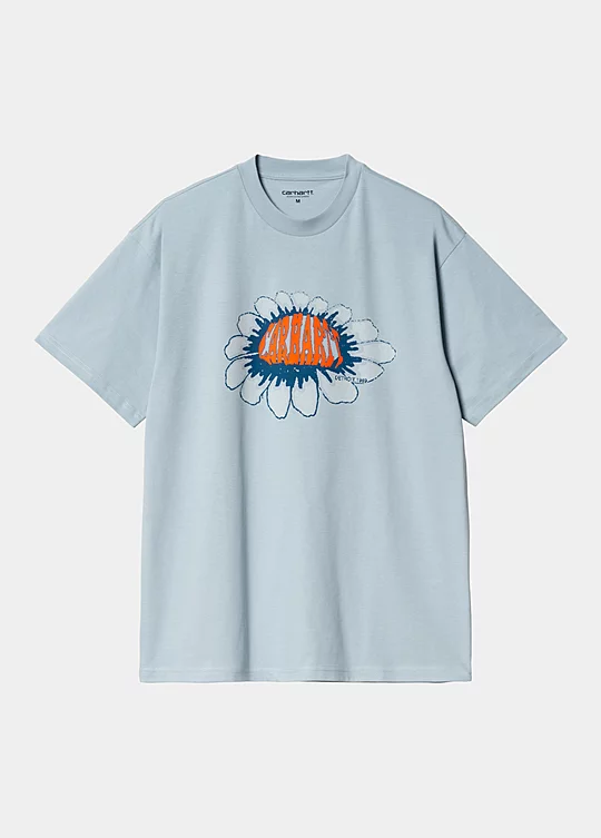 Carhartt WIP Short Sleeve Pixel Flower T-Shirt in Blu