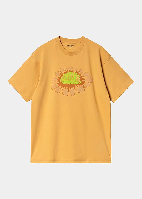 Carhartt WIP Short Sleeve Pixel Flower T-Shirt em Amarelo
