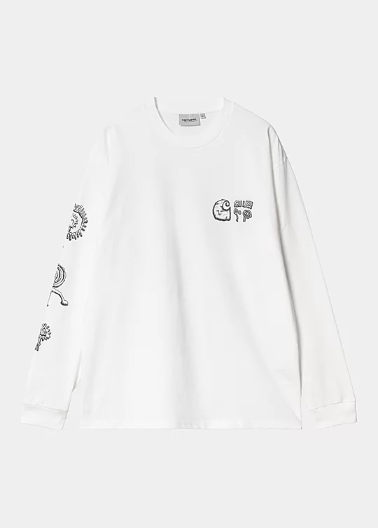 Carhartt WIP Long Sleeve Mimetolith T-Shirt in White