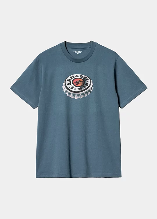 Carhartt WIP Short Sleeve Bottle Cap T-Shirt in Blu
