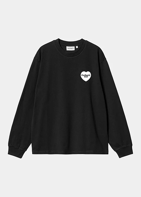 Carhartt WIP Women’s Long Sleeve Heart Bandana T-Shirt in Schwarz