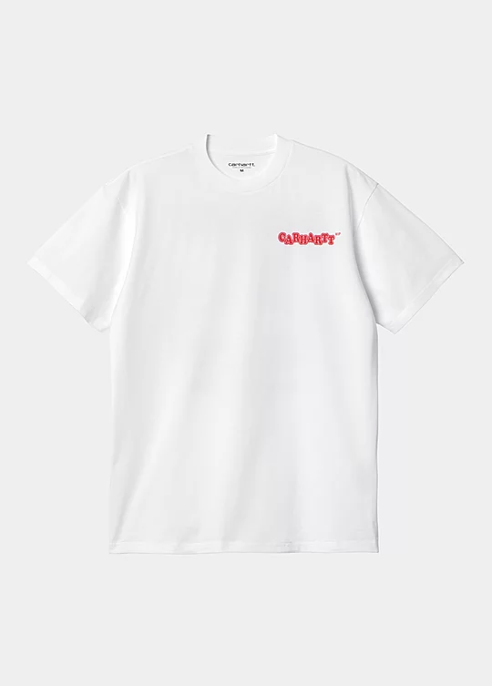 Carhartt WIP Short Sleeve Fast Food T-Shirt in Bianco