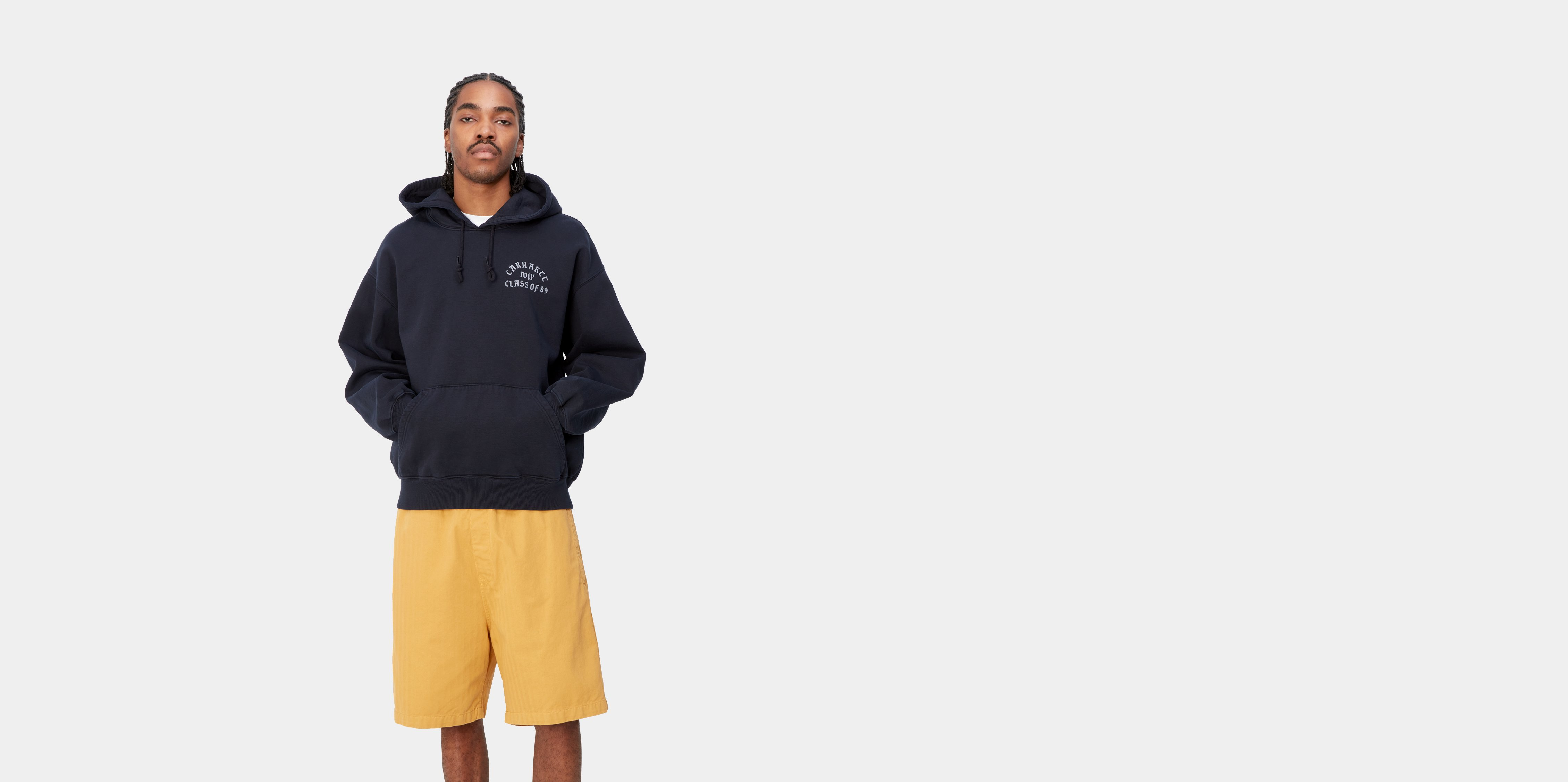 Carhartt WIP Hooded Class of 89 Sweat, Dark Navy / White | Official ...