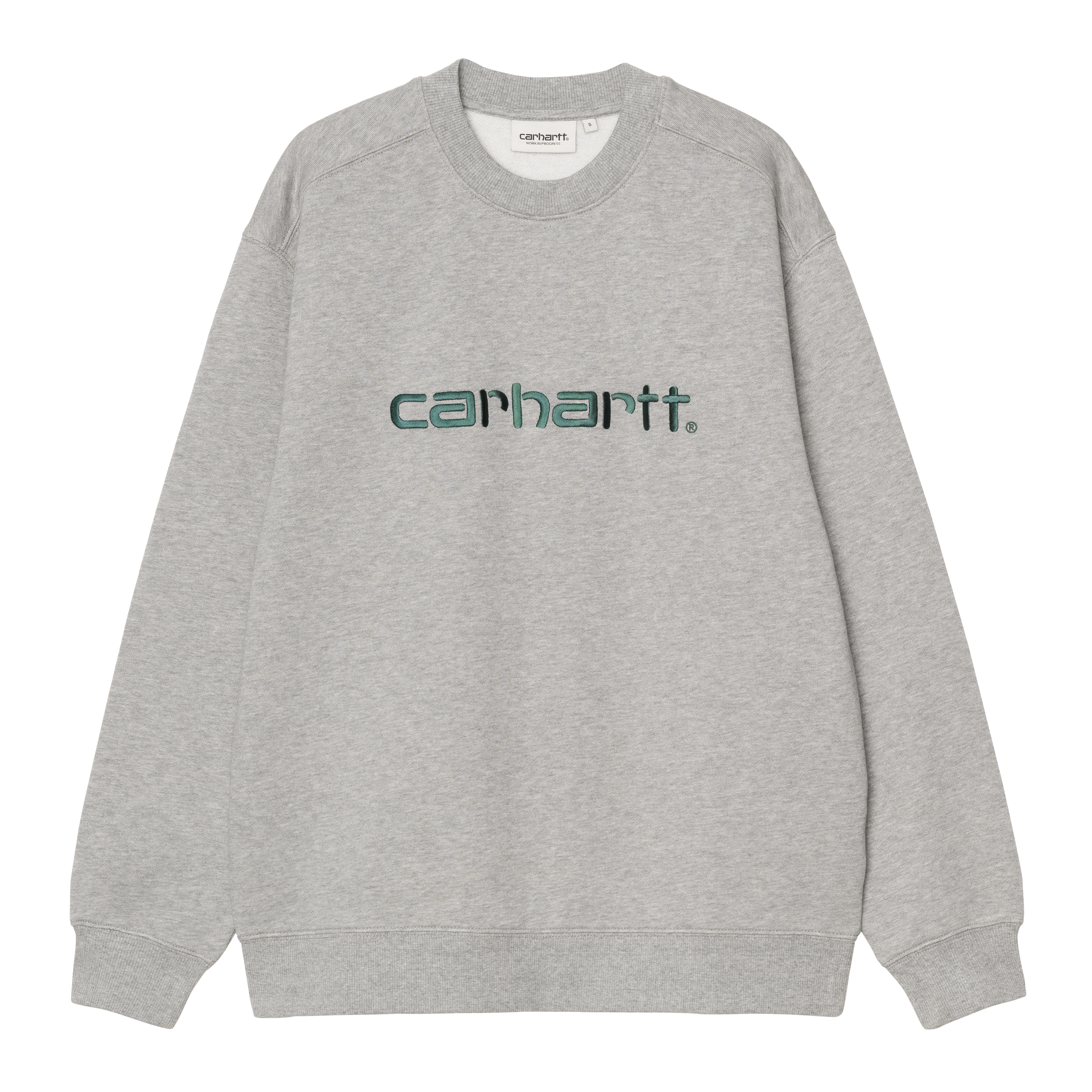 スウェット・トレーナー CARHARTT WIP Cotton sweatshirt with washed out effect Grigio Carhartt WIP W' Carhartt Sweatshirt, Grey Heather / Dark Fir