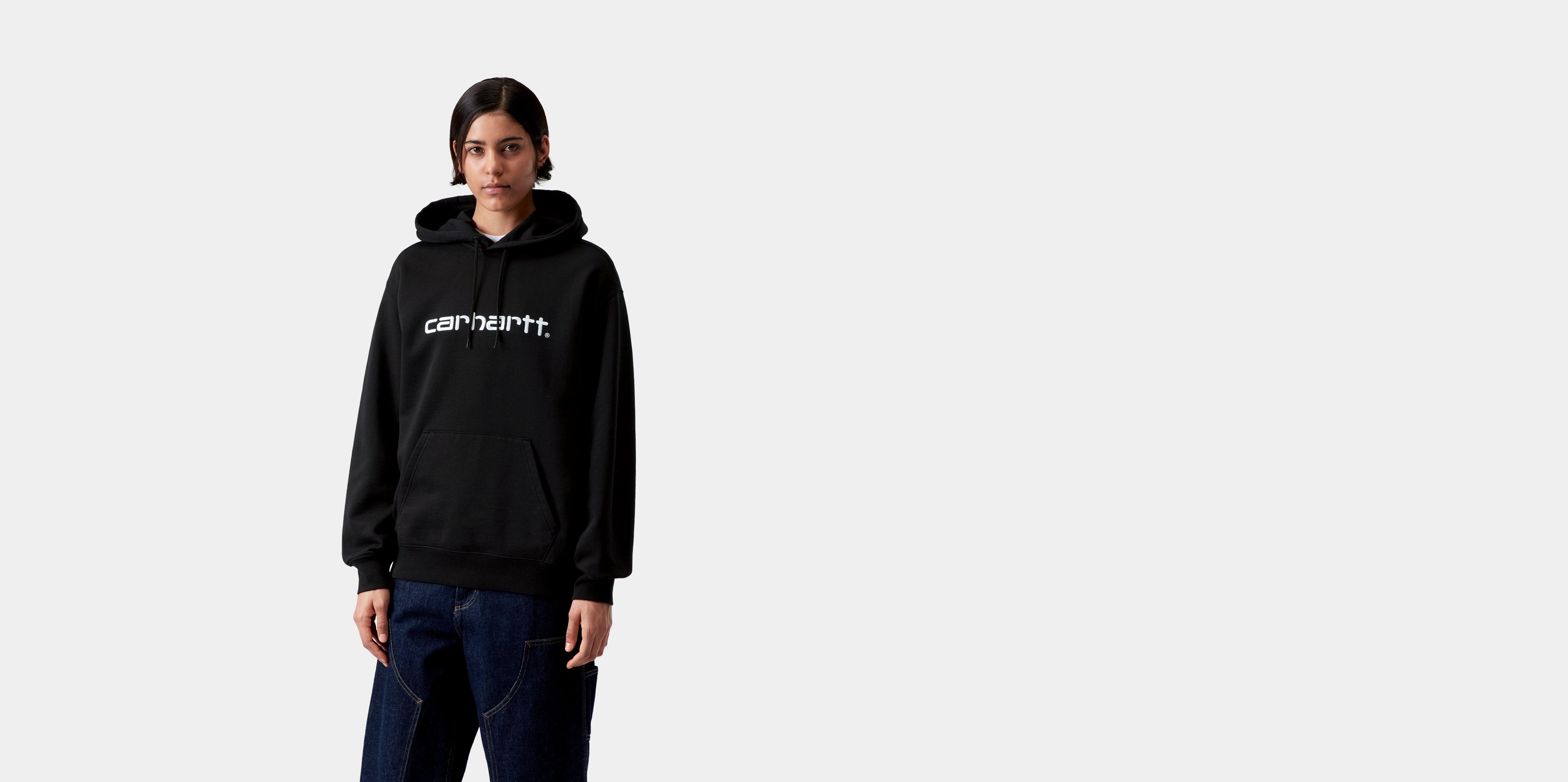 Carhartt WIP Women's Hooded Carhartt Sweatshirt, Black / White