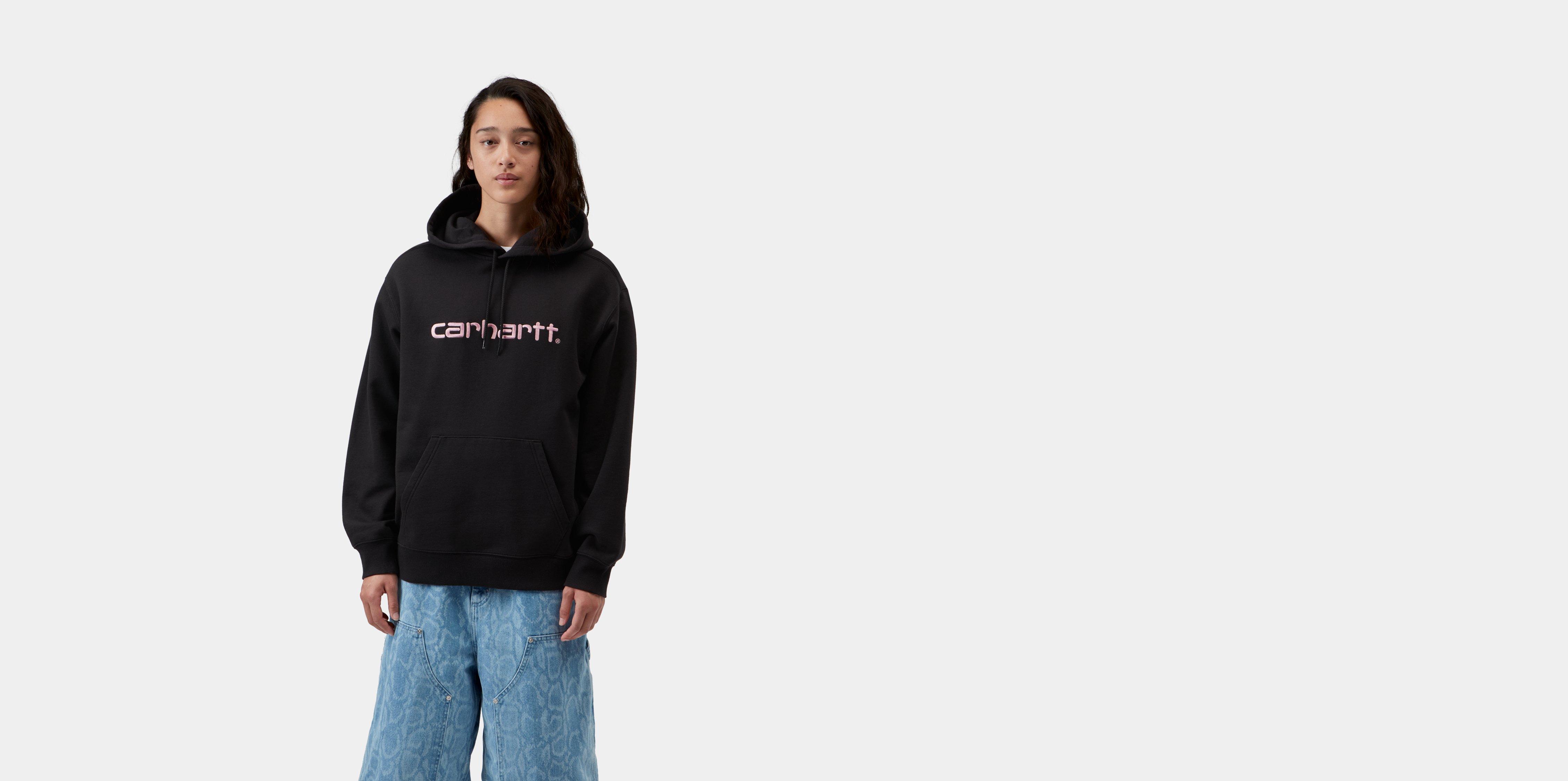 Carhartt WIP W' Hooded Carhartt Sweatshirt Black / Hortensia | M | Women